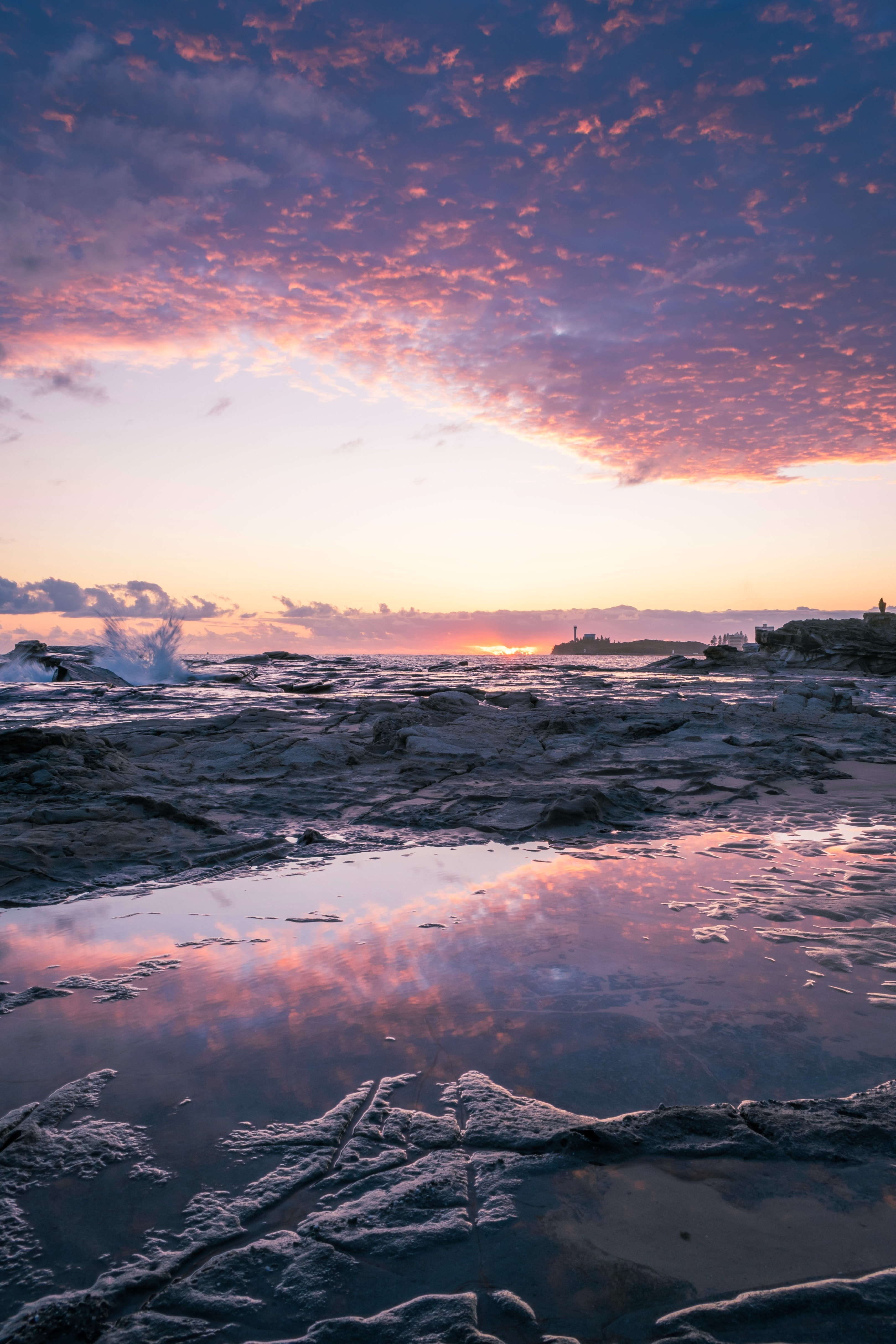 Free download wallpaper Sunset, Sea, Rocks, Horizon, Coast, Nature on your PC desktop
