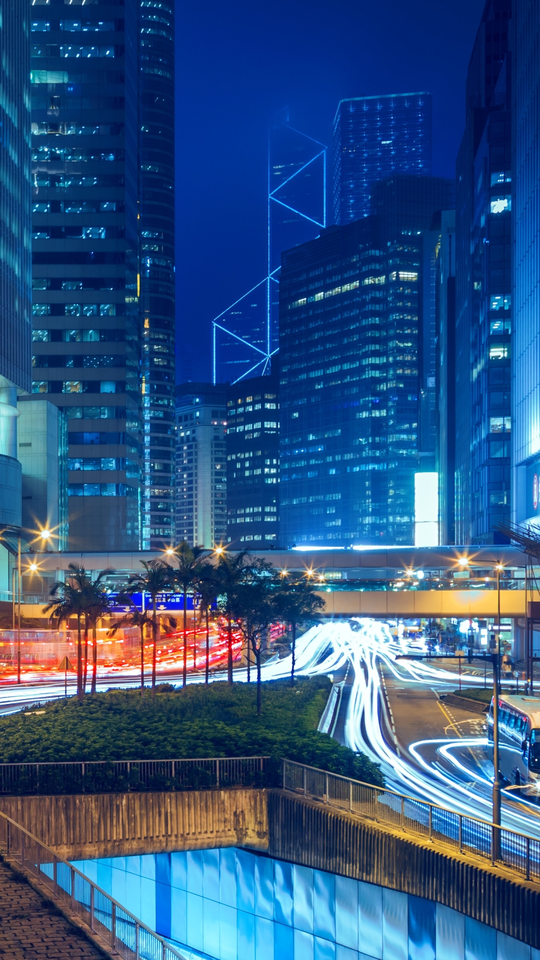 Download mobile wallpaper Night, City, Building, Road, Hong Kong, Photography, Time Lapse for free.