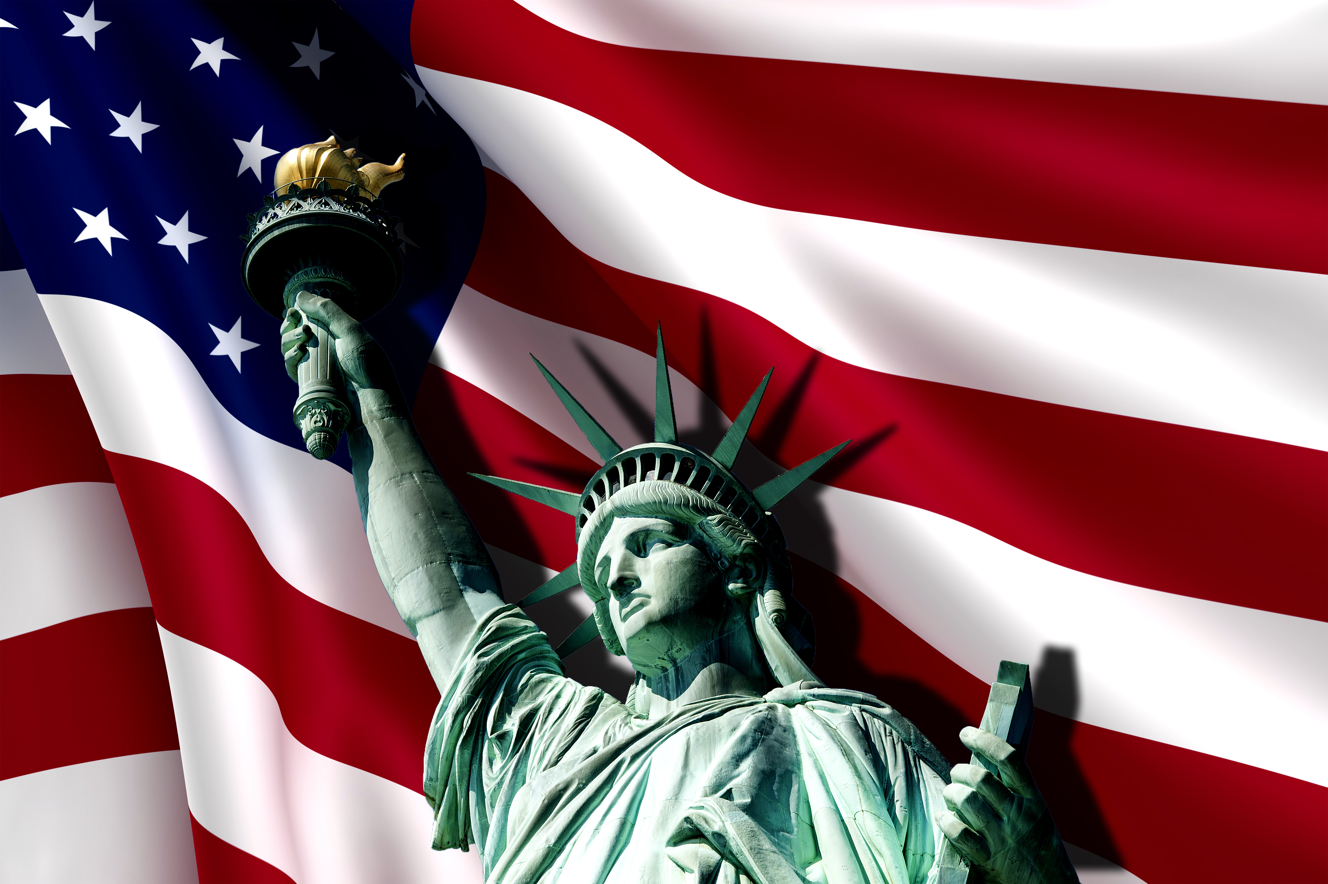 798388 télécharger l'image vacances, jour de l'indépendance (états unis), drapeau américain, drapeau, statue de la liberté - fonds d'écran et économiseurs d'écran gratuits