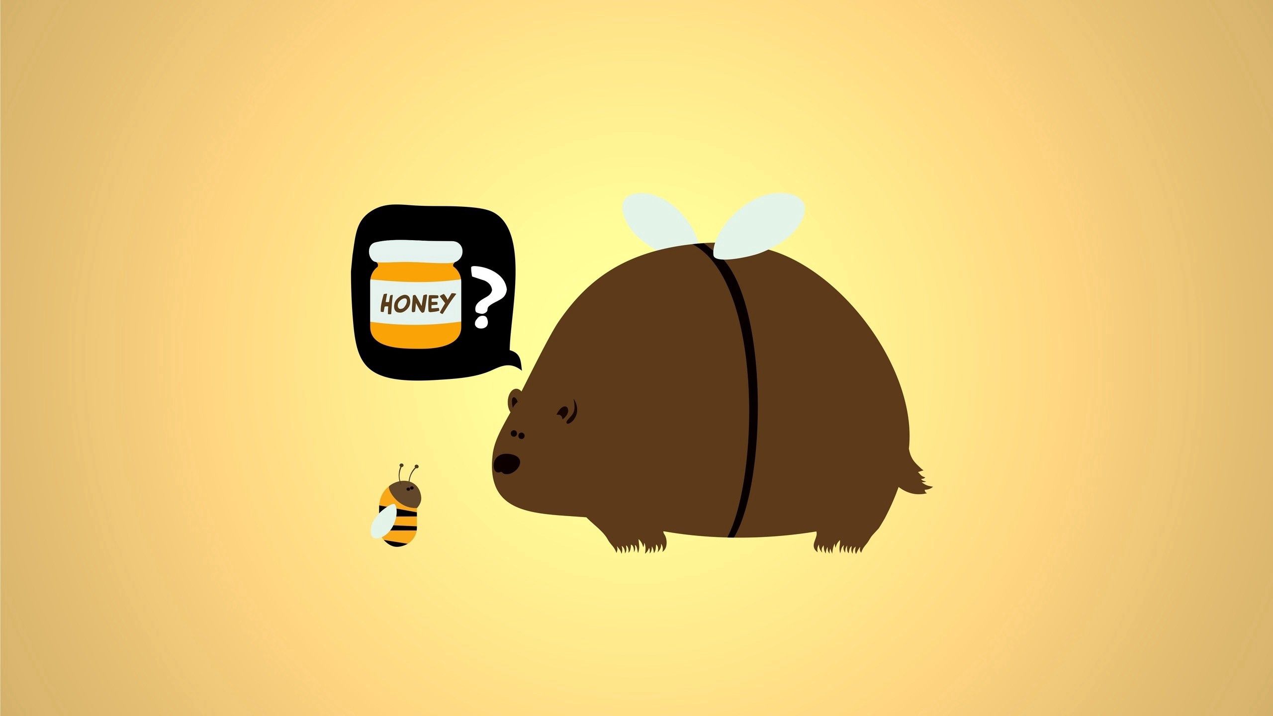 61851 завантажити картинку вектор, ведмідь, бджола, мед, ситуація, безглуздість, абсурд - шпалери і заставки безкоштовно