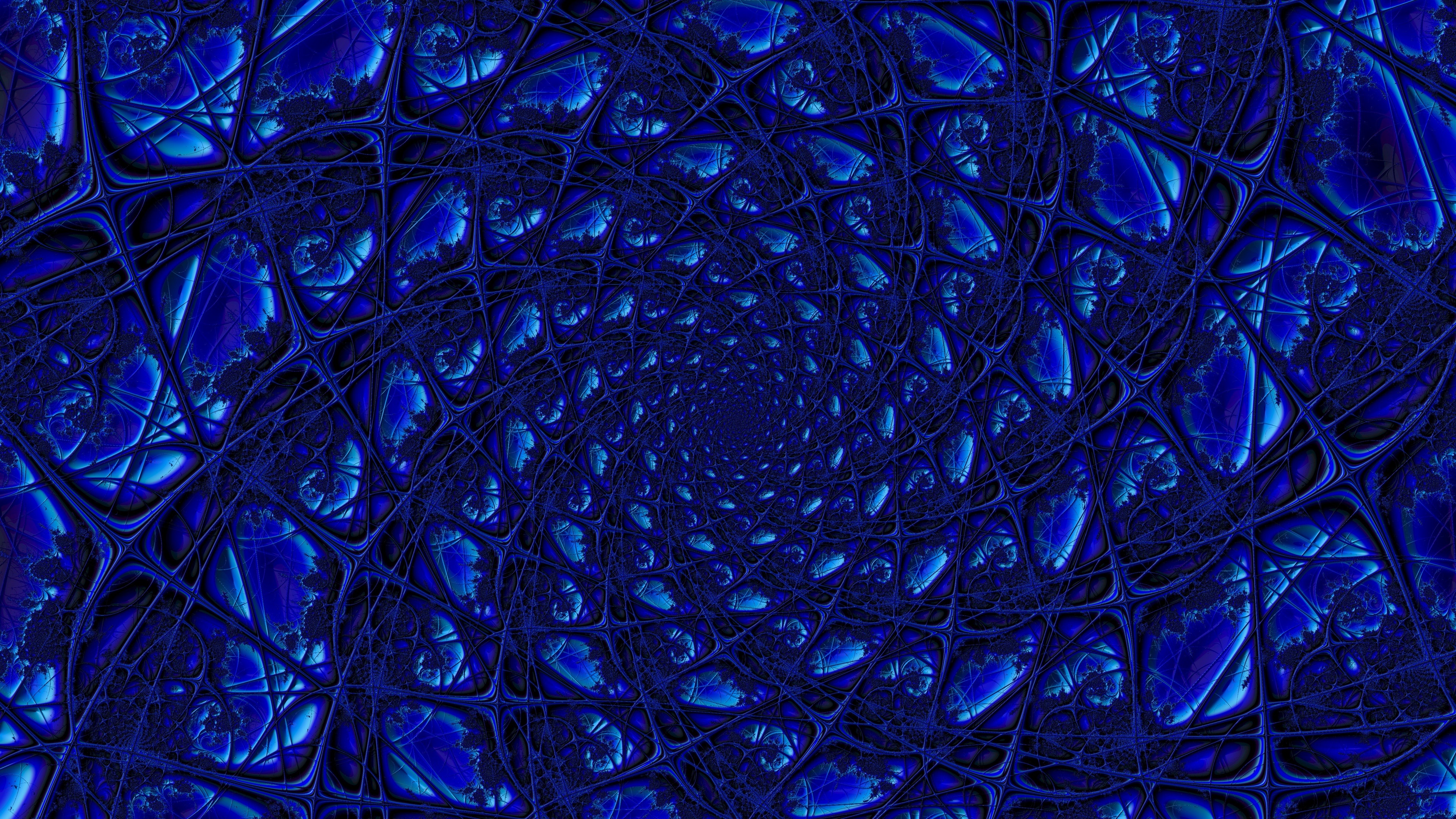 abstract, fractal, blue, vortex