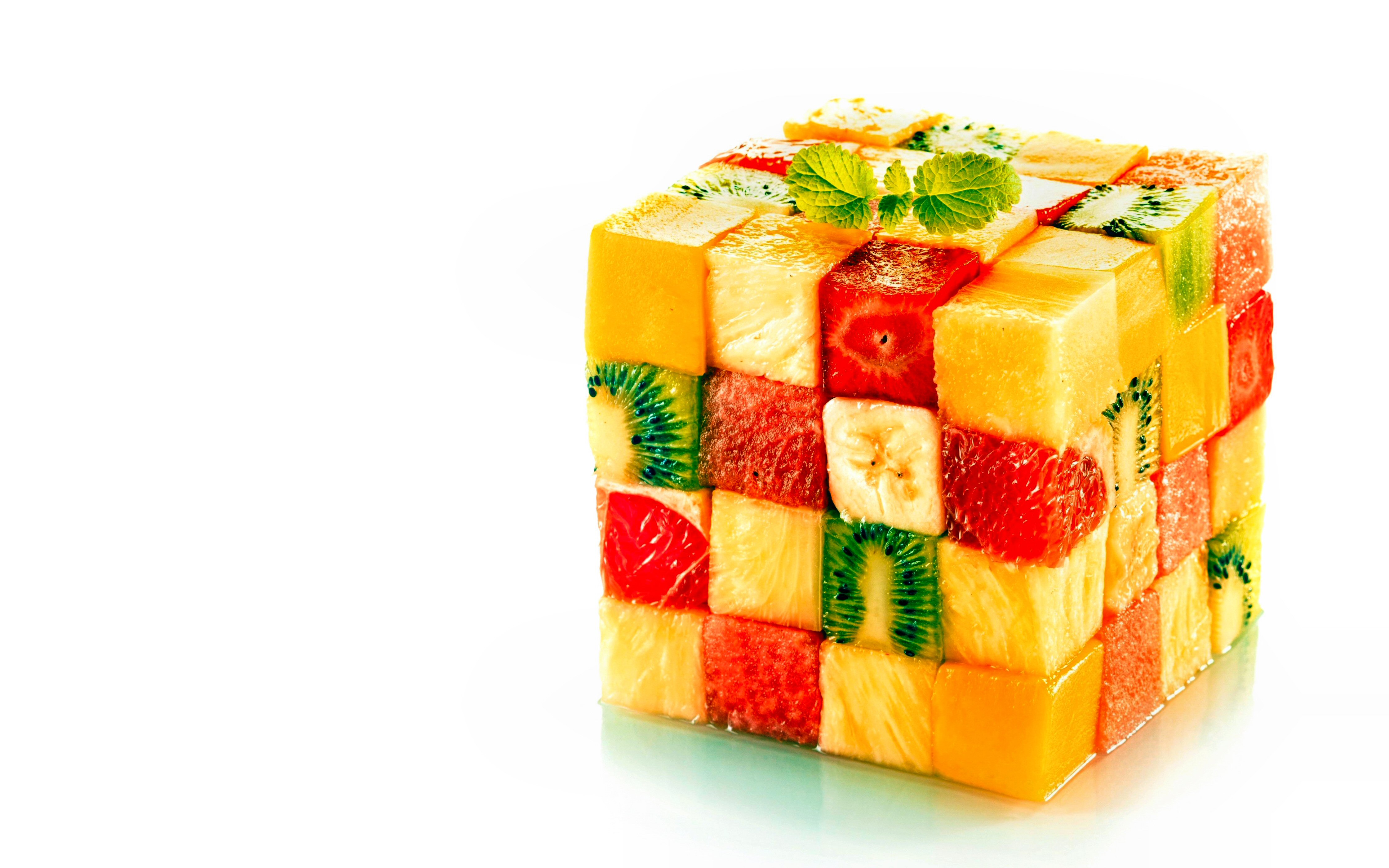 colorful, food, fruit, cube, fruits
