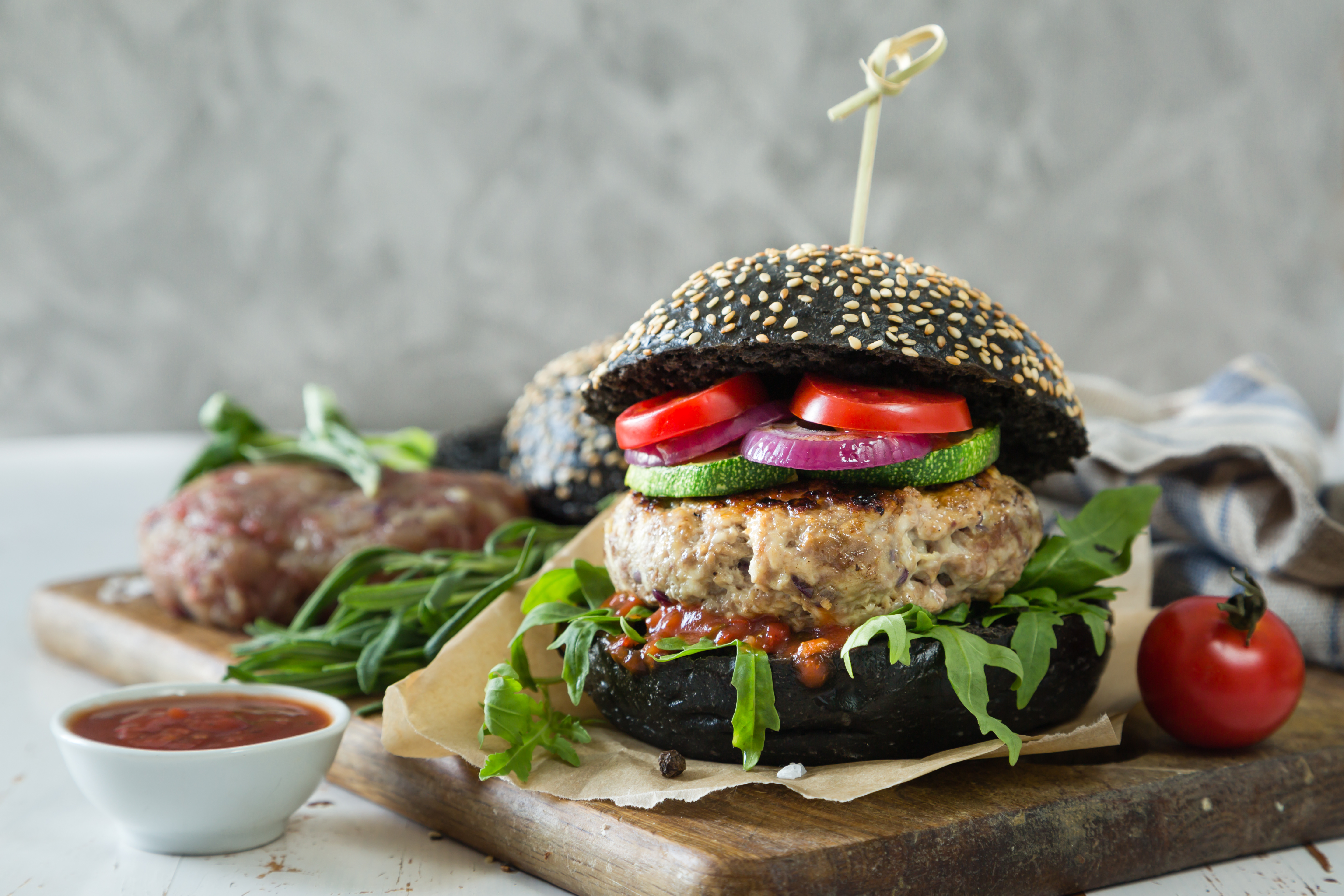 Download mobile wallpaper Food, Meat, Vegetable, Burger for free.