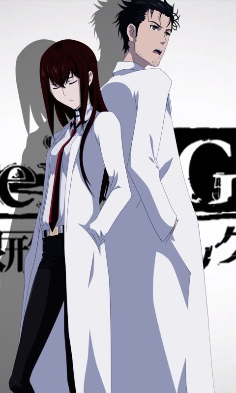 Handy-Wallpaper Animes, Steins Gate, Kurisu Makise, Rintaro Okabe kostenlos herunterladen.