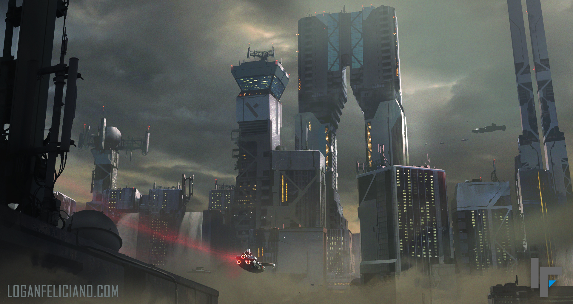 Download mobile wallpaper City, Building, Sci Fi, Futuristic, Vehicle for free.