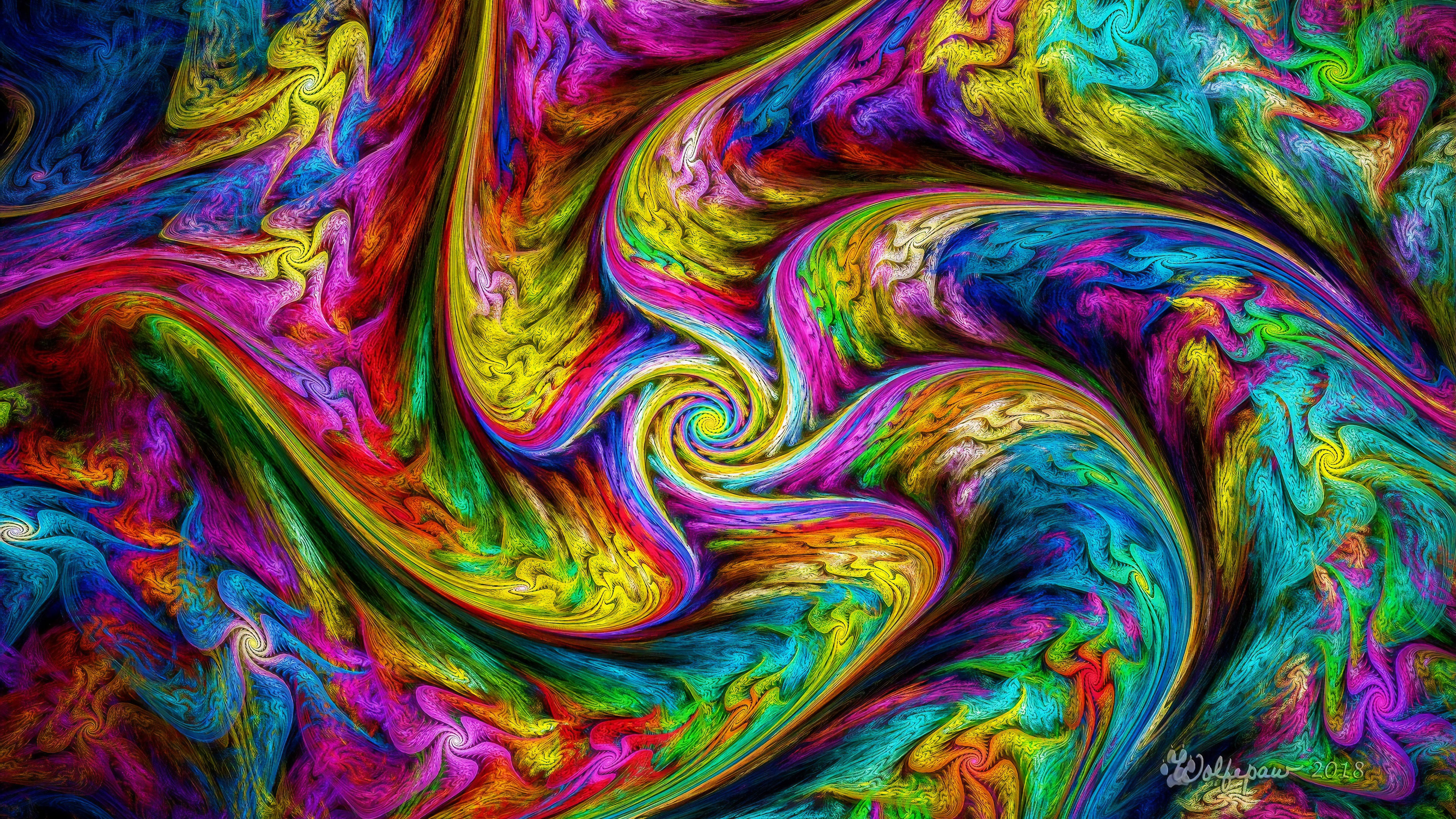 Free download wallpaper Abstract, Fractal, Colors, Colorful, Swirl on your PC desktop