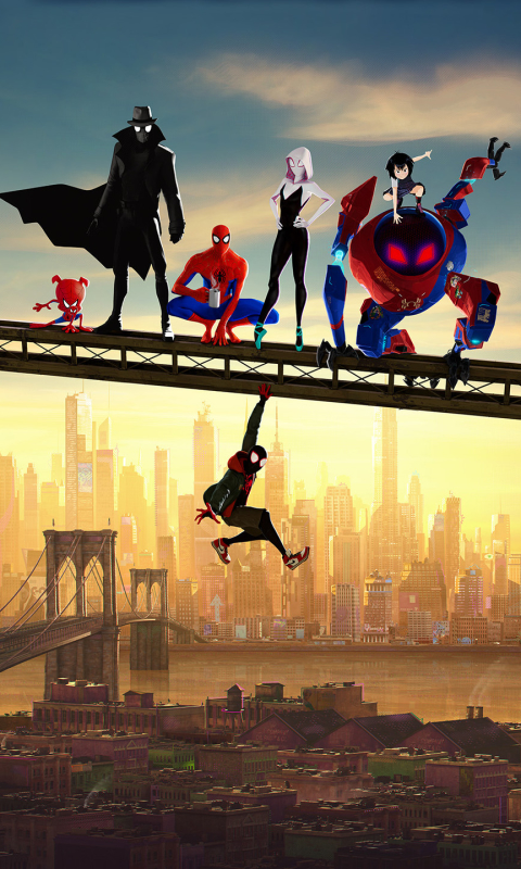 Download mobile wallpaper Spider Man, Movie, Miles Morales, Spider Man Noir, Spider Gwen, Spider Ham, Spider Man: Into The Spider Verse, Peni Parker for free.