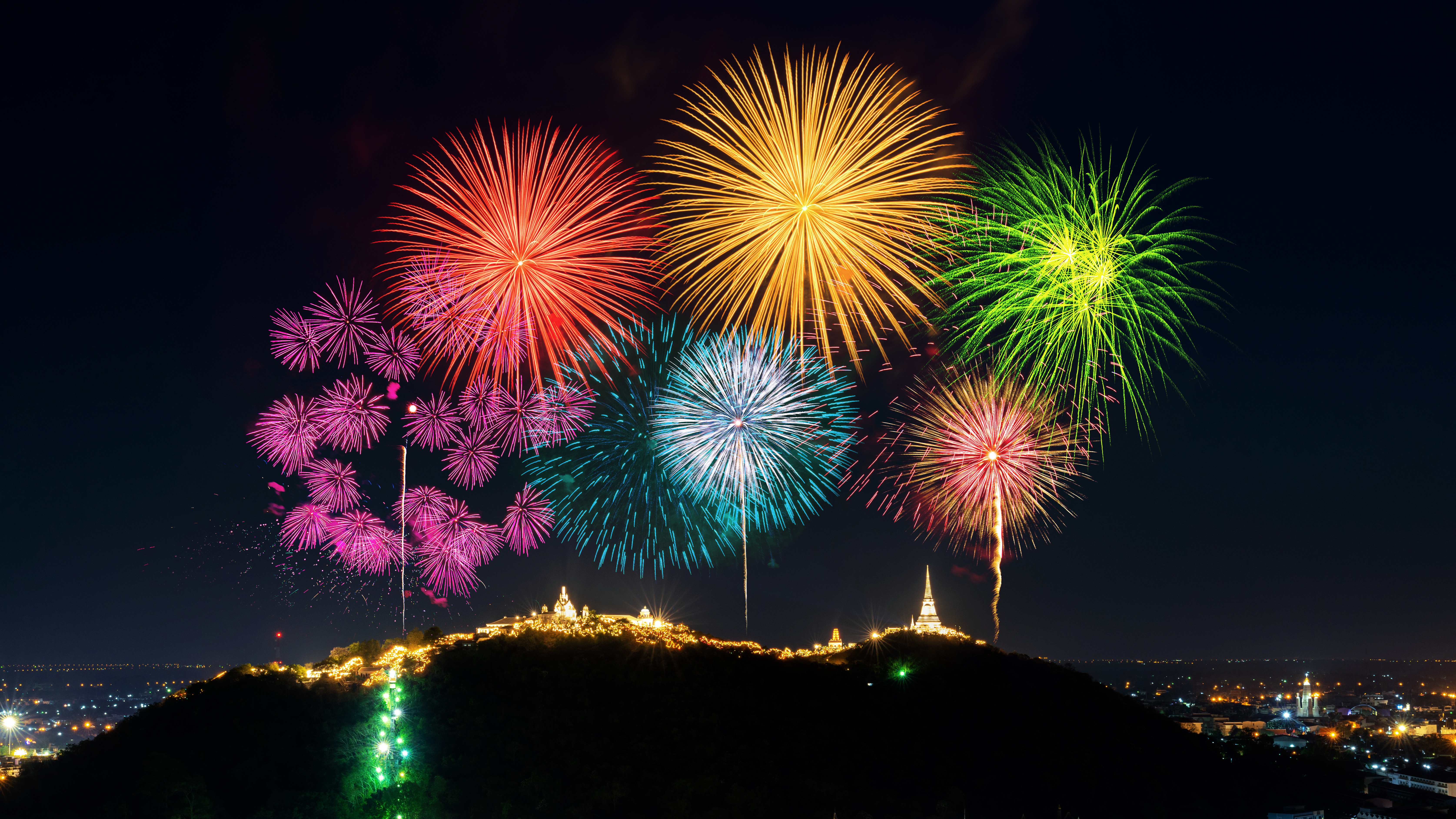 Free download wallpaper Night, Fireworks, Photography on your PC desktop