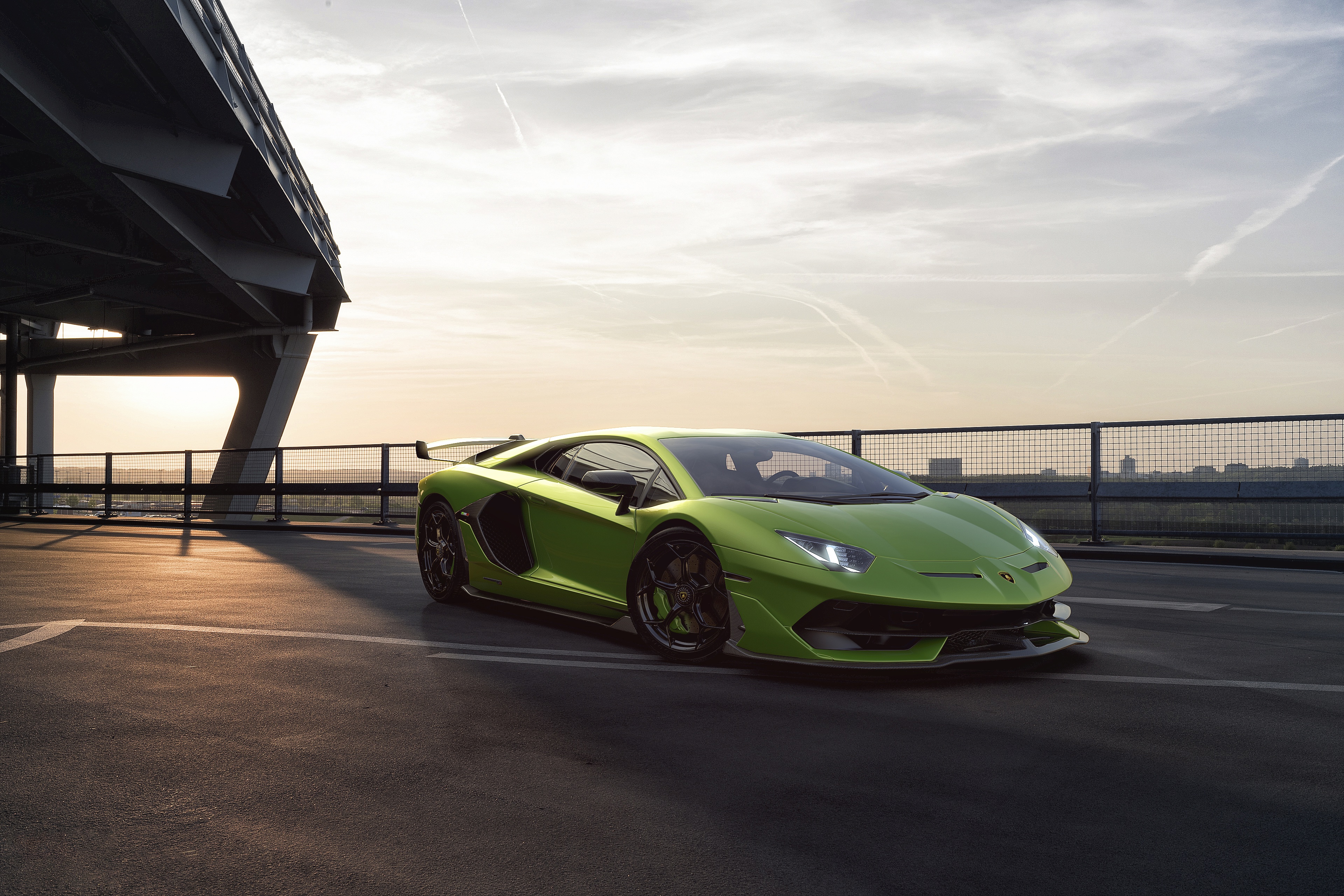Download mobile wallpaper Lamborghini, Car, Supercar, Vehicles, Green Car, Coupé, Lamborghini Aventador Svj for free.