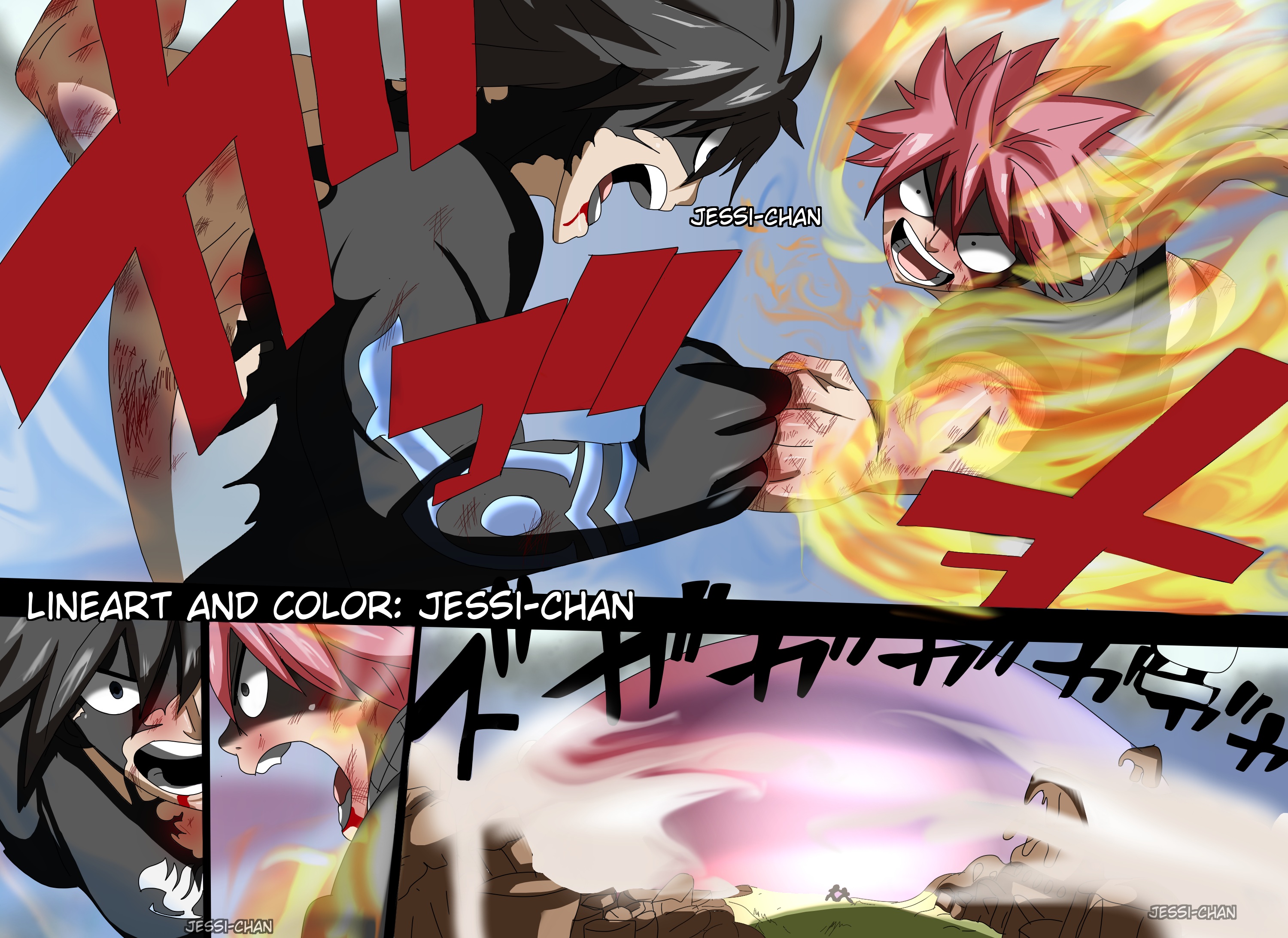 Laden Sie das Animes, Fairy Tail, Natsu Dragneel, Grauer Fullbuster-Bild kostenlos auf Ihren PC-Desktop herunter