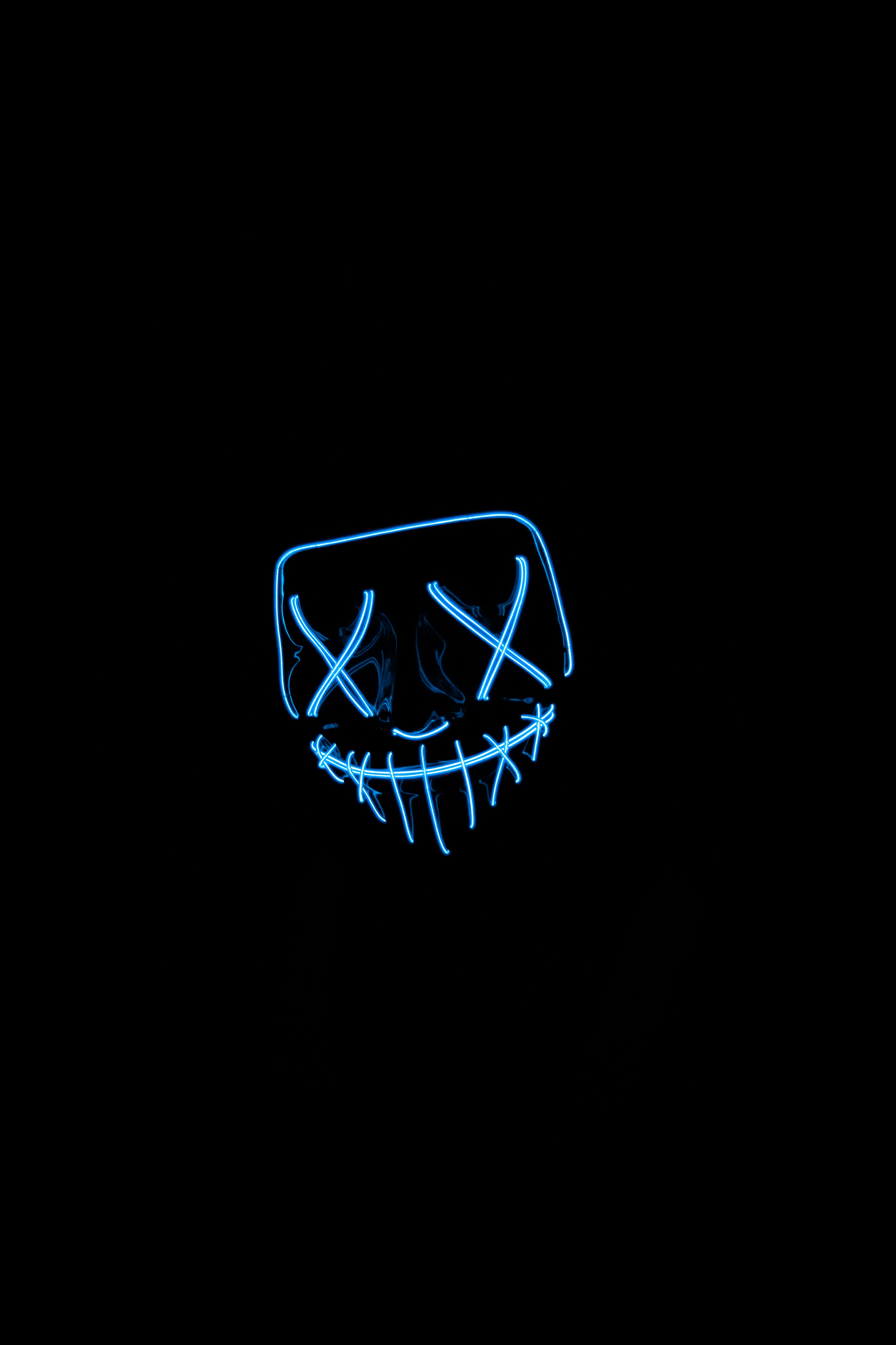 mask, dark, neon, darkness HD wallpaper