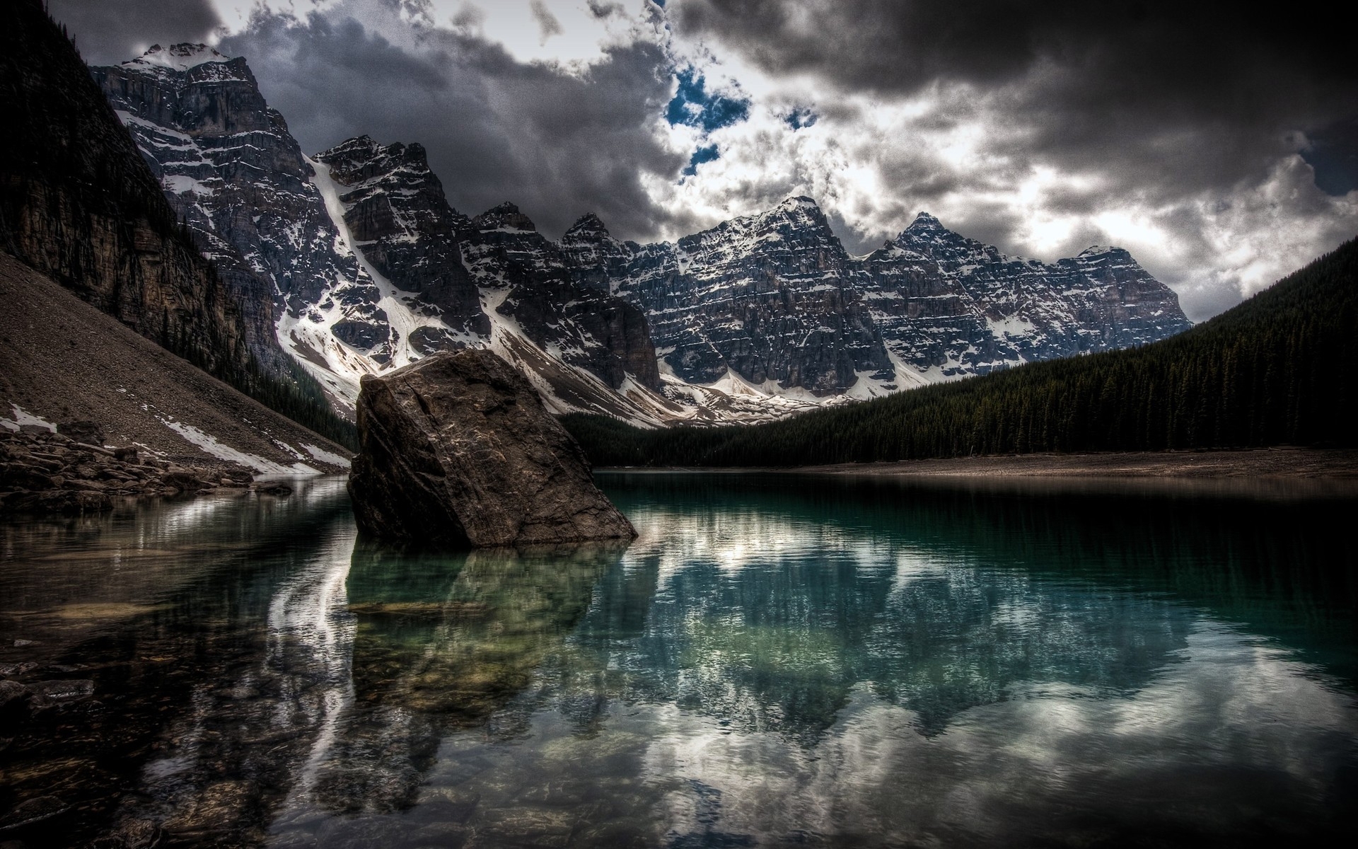 Free download wallpaper Landscape, Stones, Sky, Mountains, Clouds, Lakes on your PC desktop