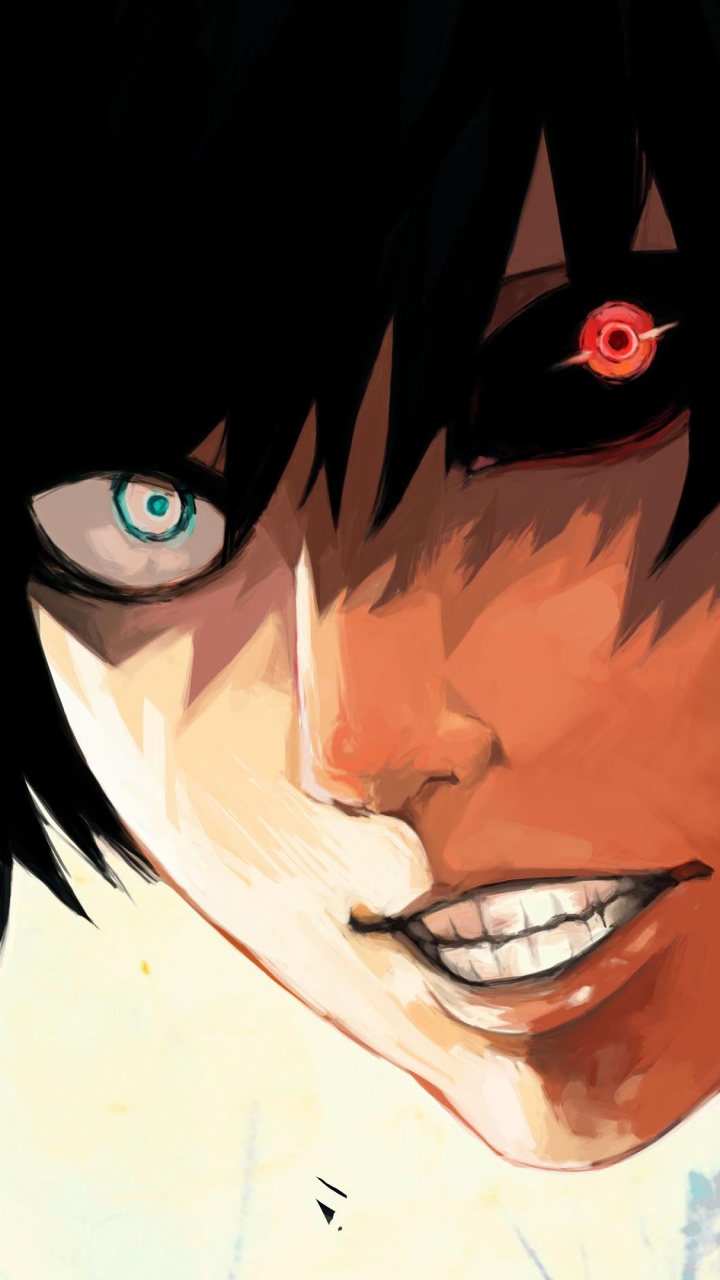 Download mobile wallpaper Anime, Blue Eyes, Angry, Red Eyes, Black Hair, Tokyo Ghoul:re, Ken Kaneki, Haise Sasaki for free.