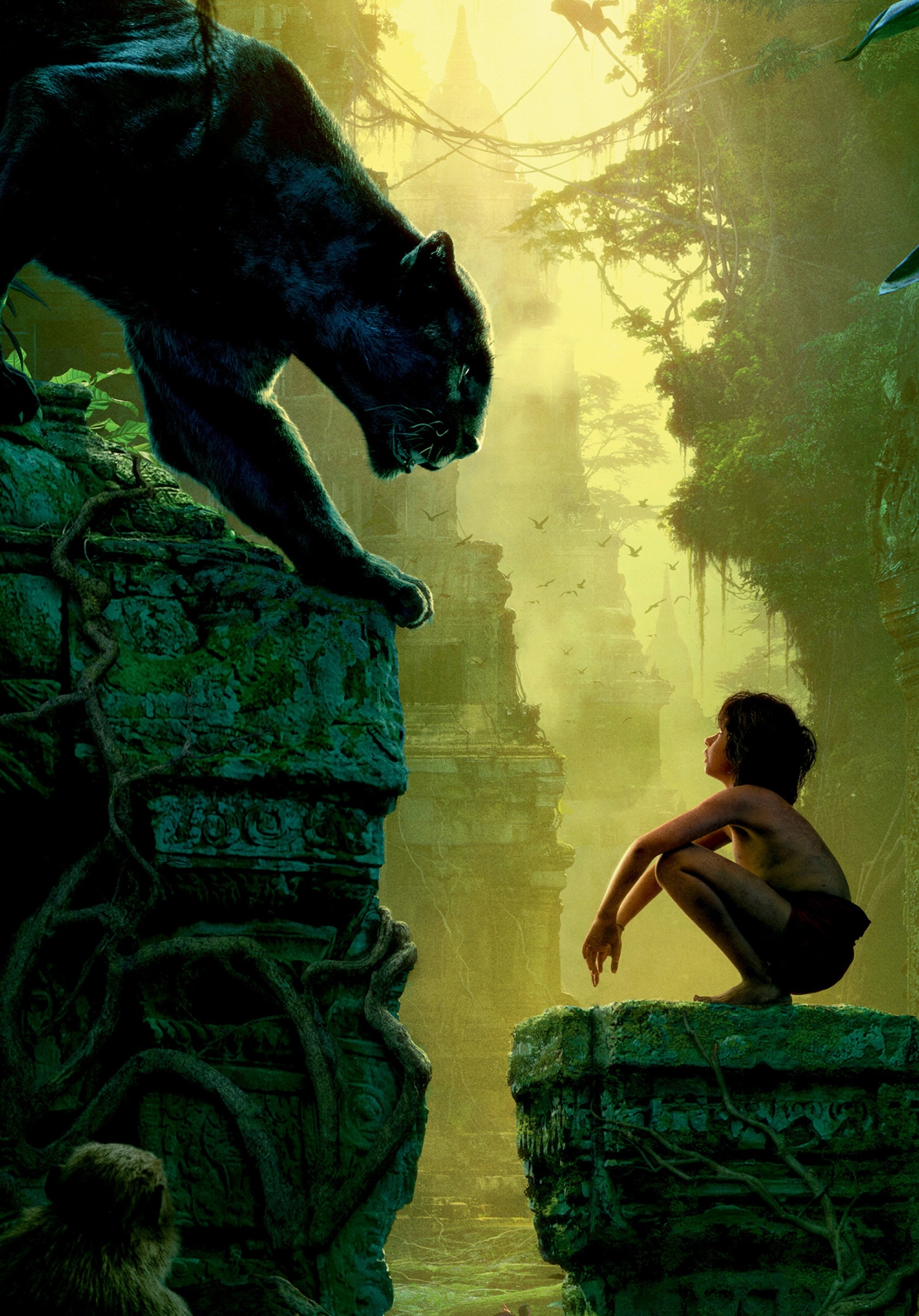 1176852 descargar fondo de pantalla películas, el libro de la selva (2016), mowgli, bagheera, el libro de la selva: protectores de pantalla e imágenes gratis