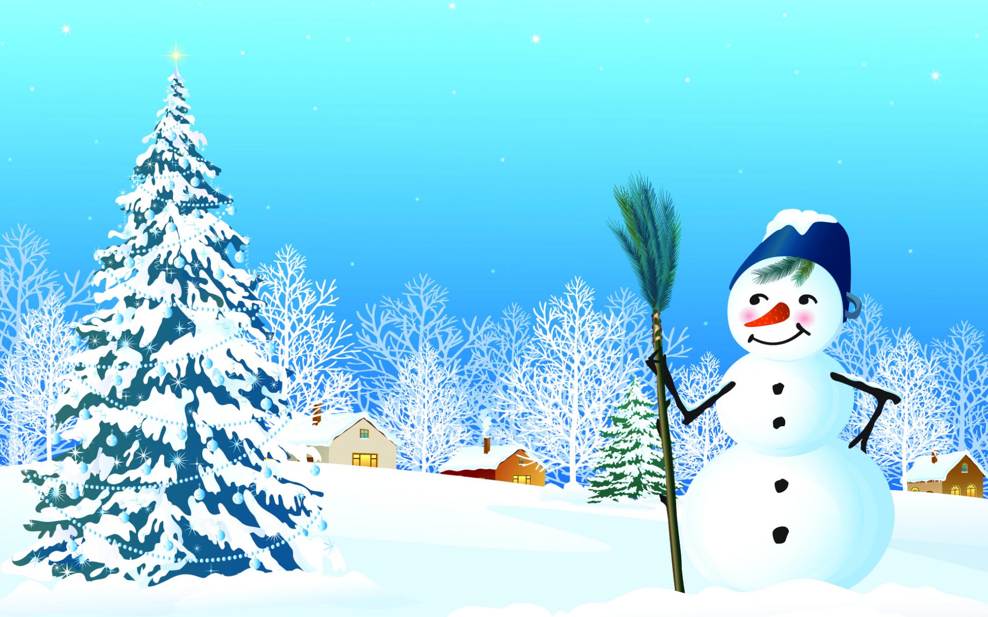 Free download wallpaper Snowman, Christmas, Holiday, Christmas Tree on your PC desktop