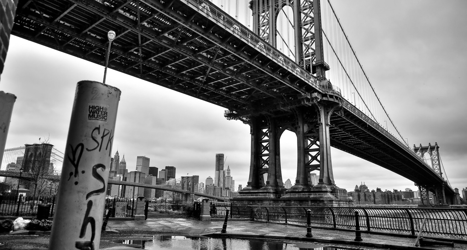 Free download wallpaper Manhattan Bridge, Bridges, Man Made on your PC desktop