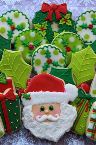 Handy-Wallpaper Weihnachtsmann, Weihnachten, Geschenk, Bunt, Ferien, Nahrungsmittel, Feiertag, Plätzchen kostenlos herunterladen.