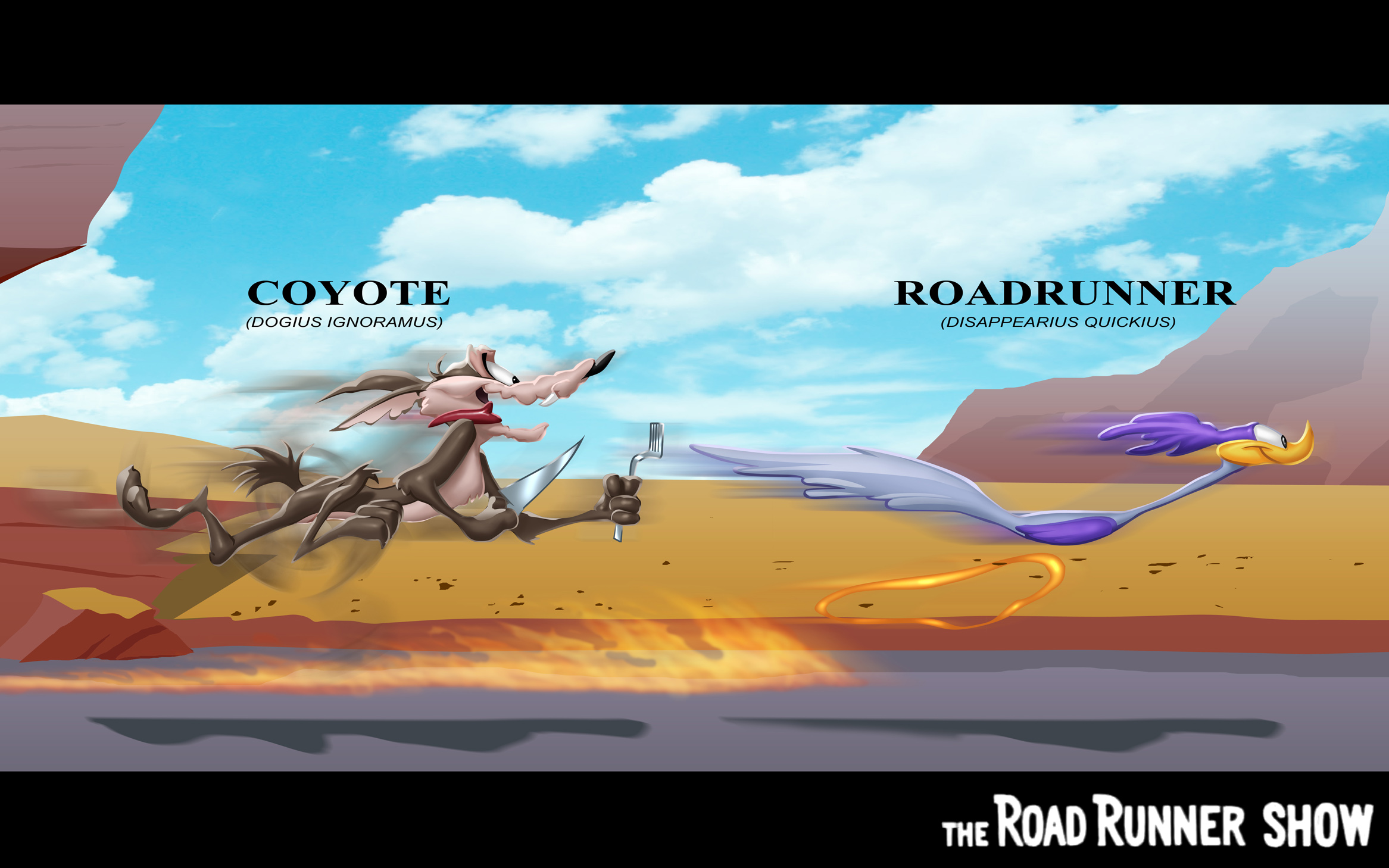 Laden Sie Wile E Coyote Und The Road Runner HD-Desktop-Hintergründe herunter
