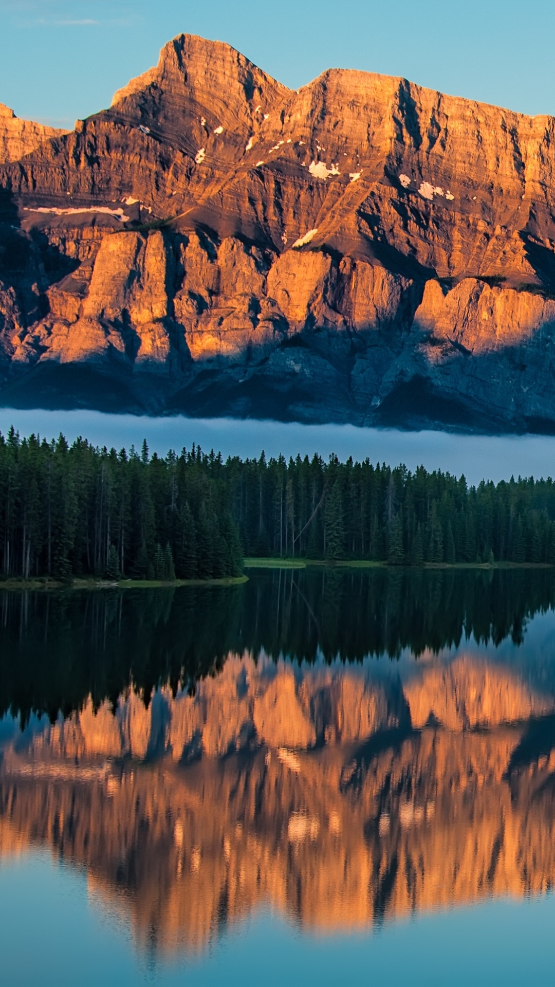 Download mobile wallpaper Landscape, Nature, Mountain, Lake, Reflection, Canada, Earth, Banff National Park for free.