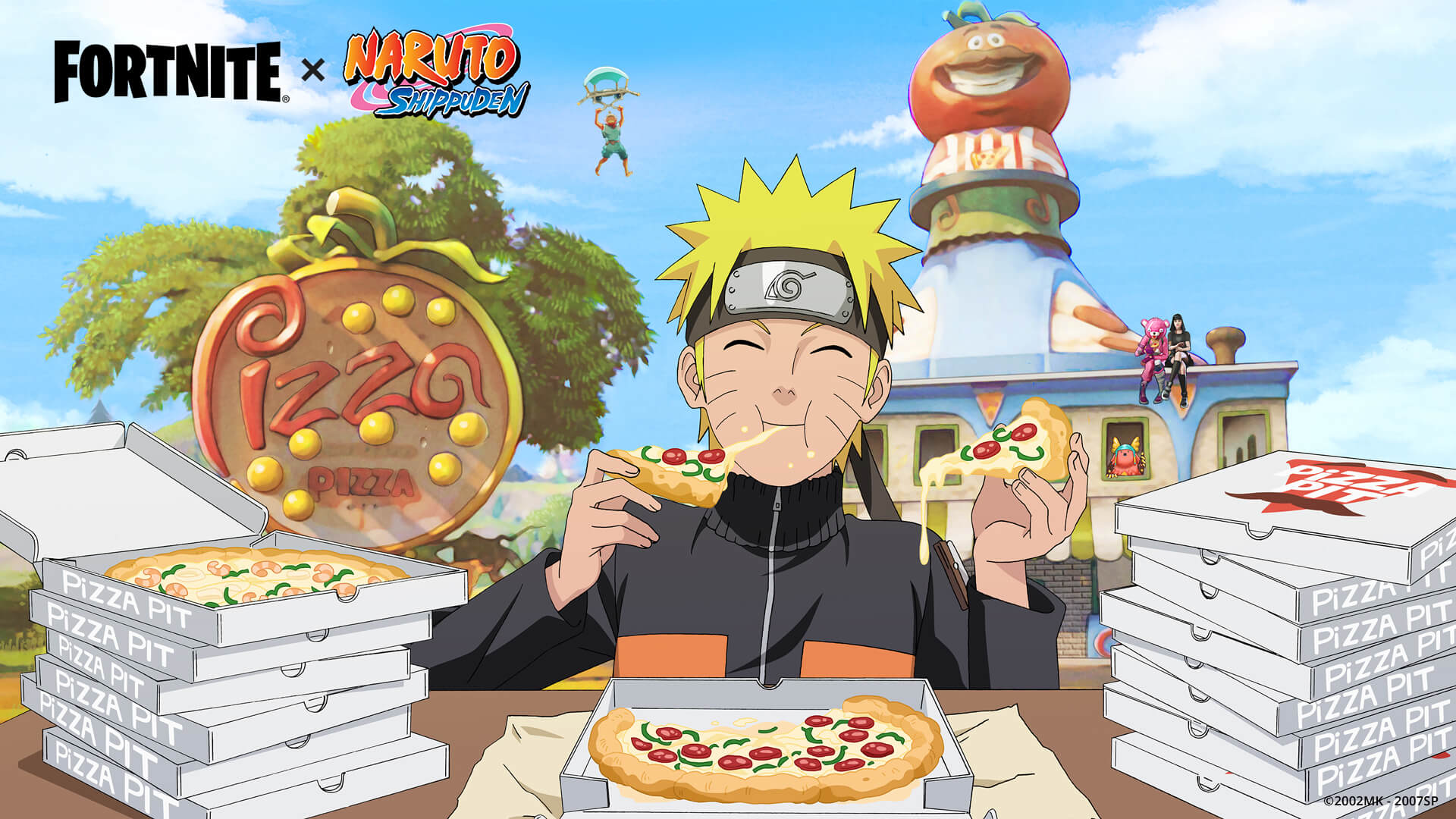 Download mobile wallpaper Pizza, Video Game, Naruto Uzumaki, Fortnite for free.