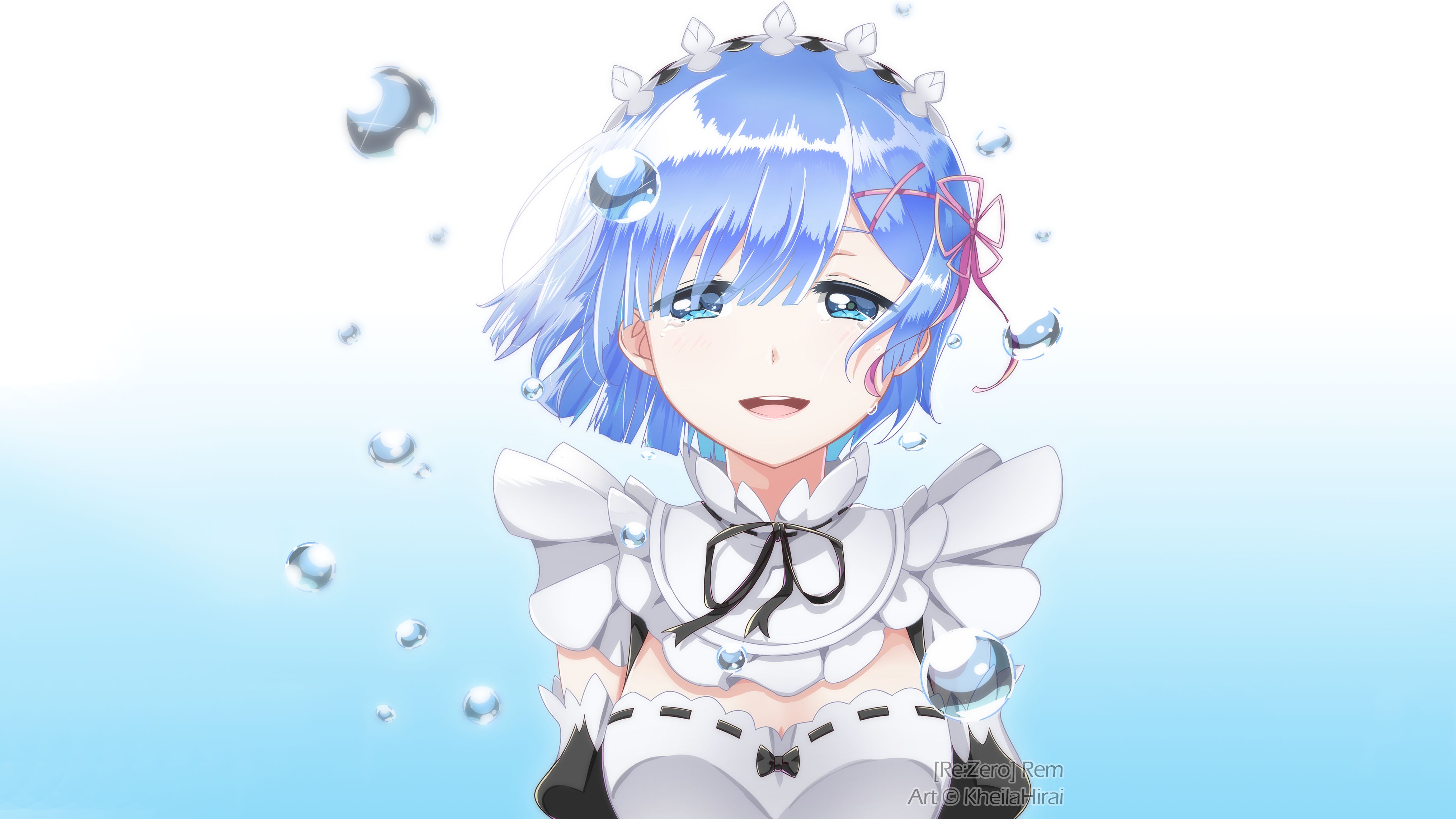 Free download wallpaper Anime, Face, Blue Eyes, Tears, Blue Hair, Re:zero Starting Life In Another World, Rem (Re:zero) on your PC desktop