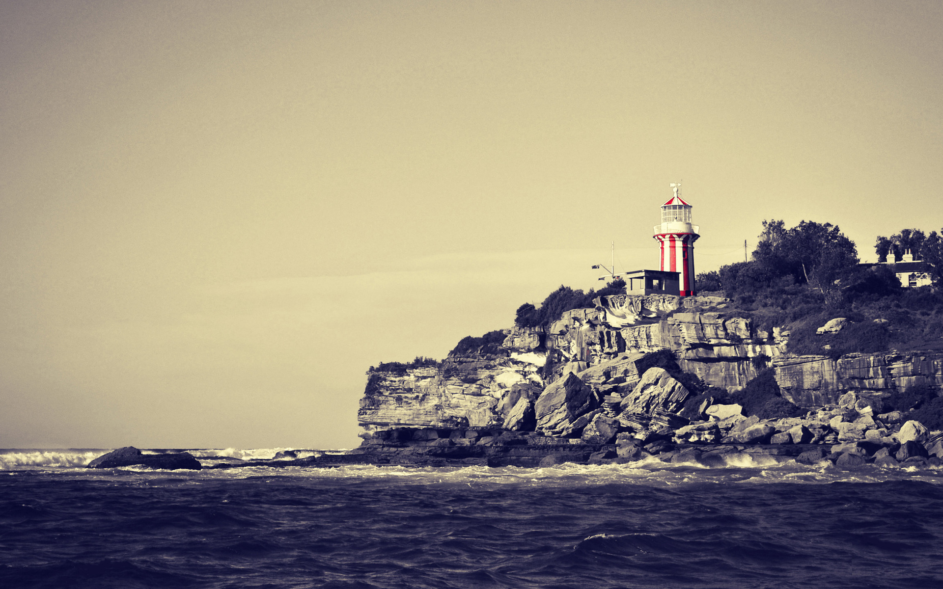 Download mobile wallpaper Lighthouse, Coastline, Wave, Sea, Man Made, Ocean for free.