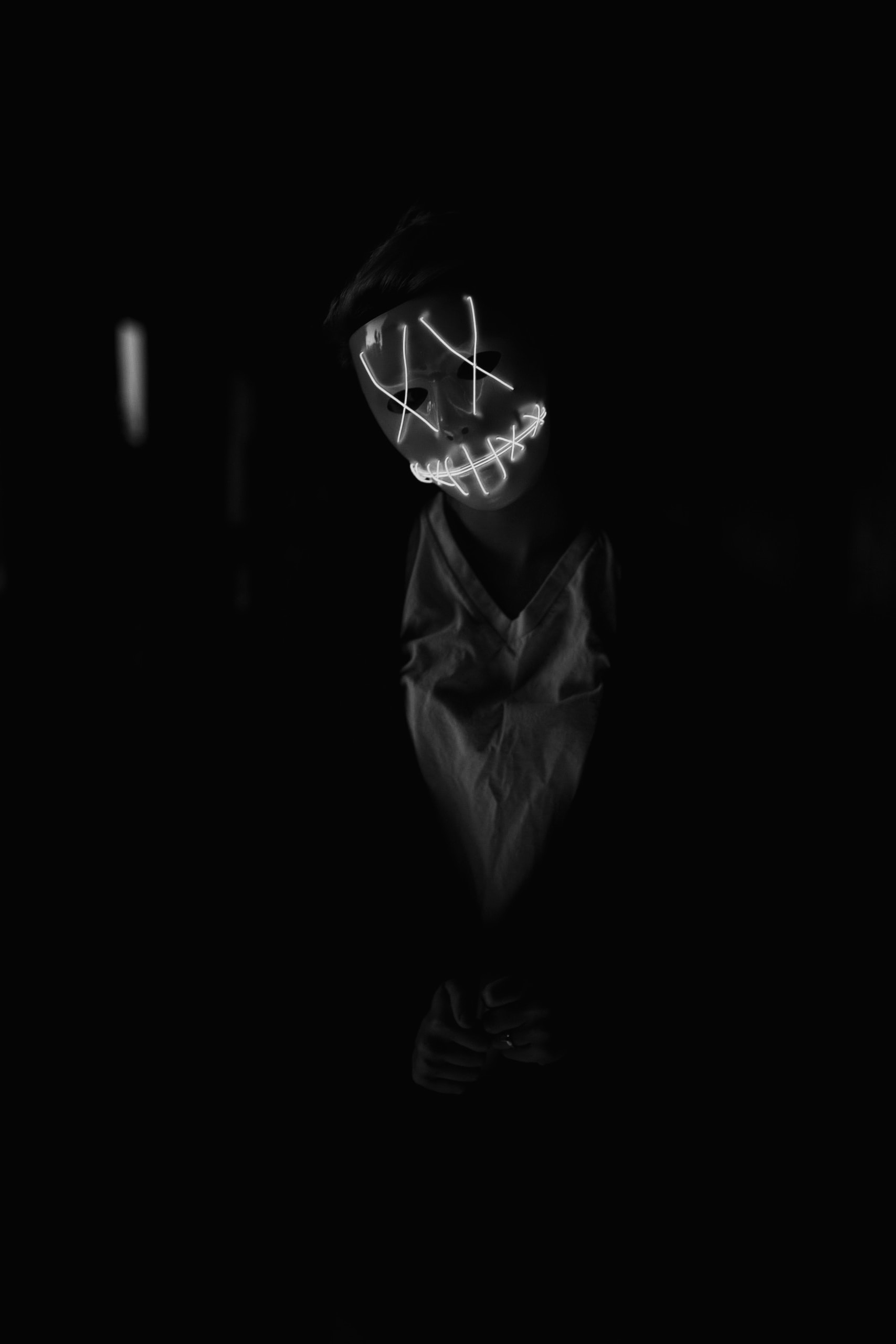 mask, silhouette, black, dark, bw, chb