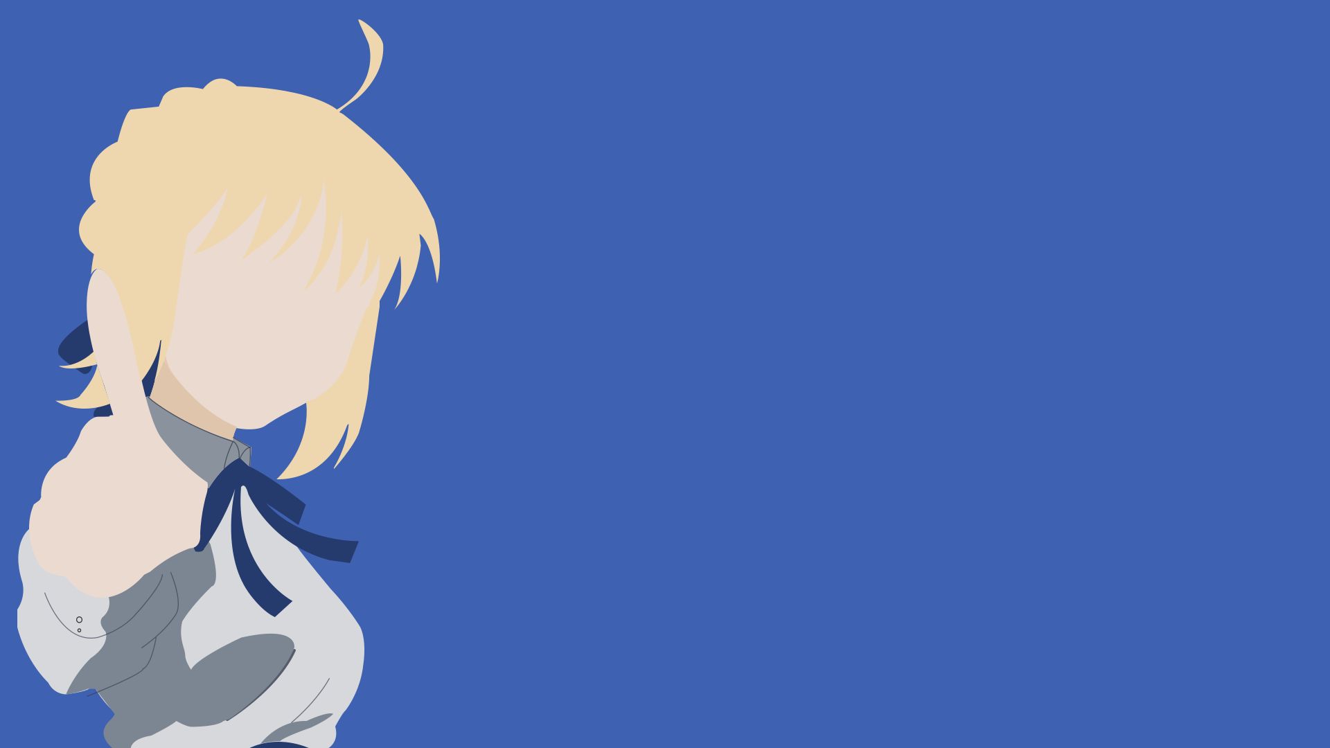 Download mobile wallpaper Anime, Blonde, Minimalist, Short Hair, Saber (Fate Series), Fate/zero, Fate Series for free.