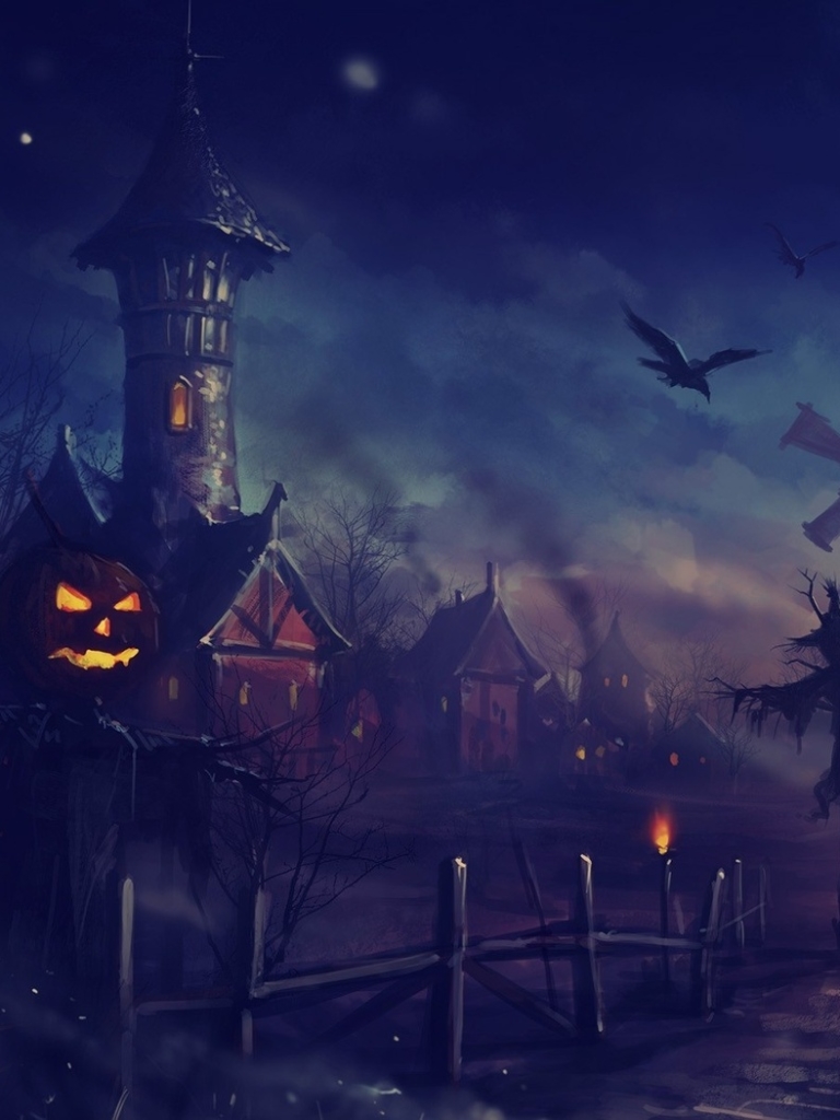 Download mobile wallpaper Halloween, Night, Pumpkin, Dark, Holiday, Horror for free.