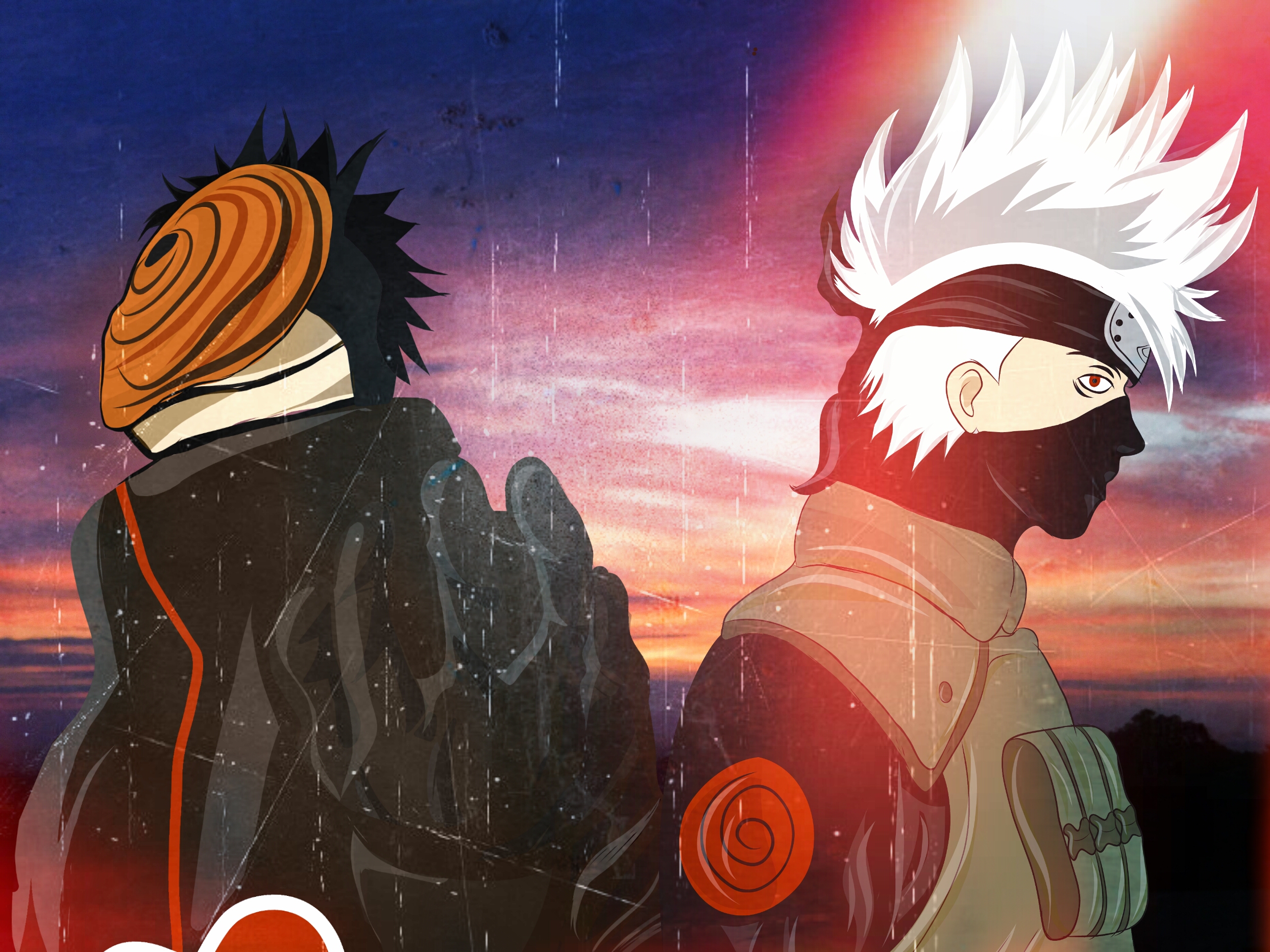 Download mobile wallpaper Anime, Naruto, Kakashi Hatake, Obito Uchiha for free.