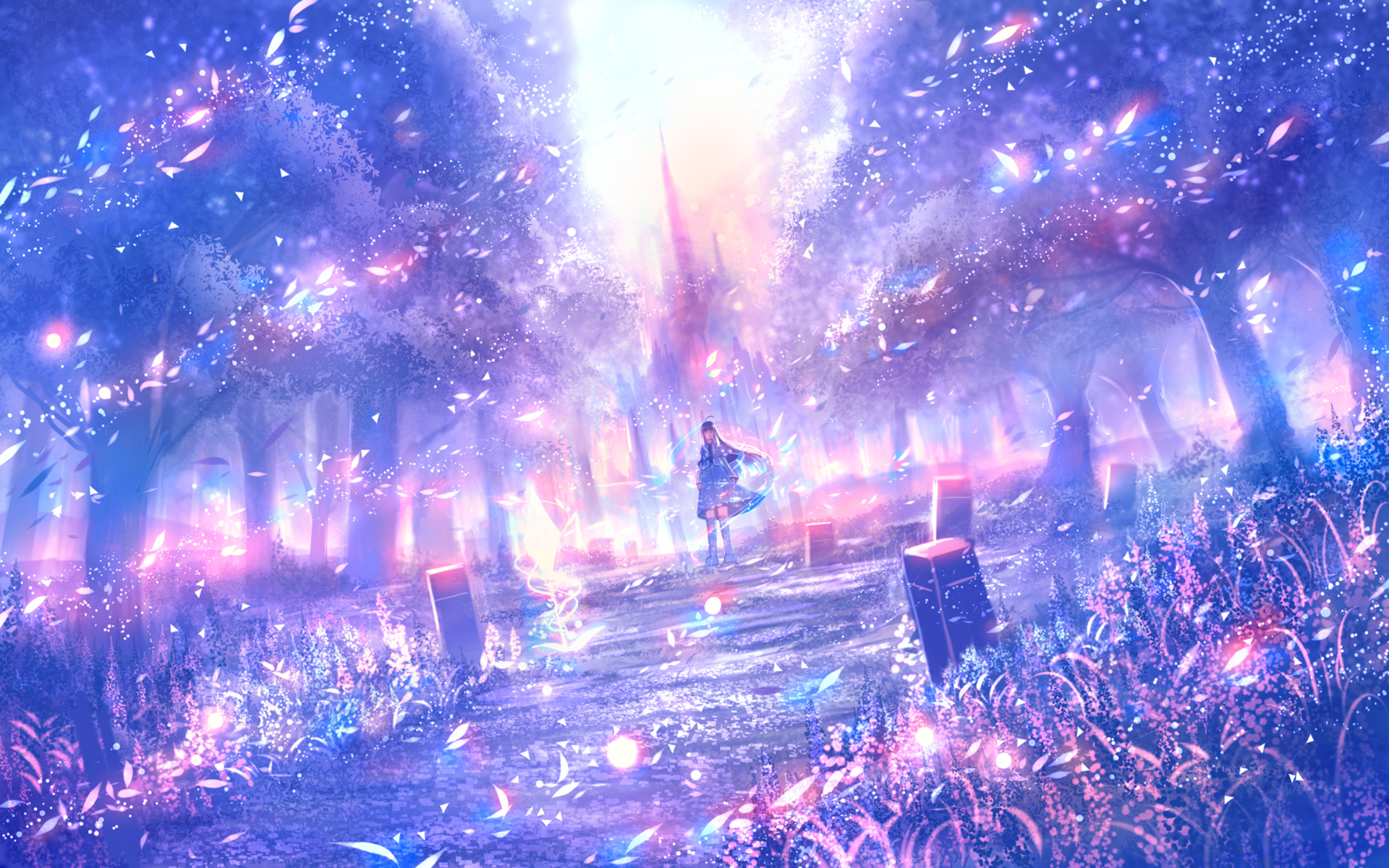 Laden Sie das Fantasie, Wald, Animes-Bild kostenlos auf Ihren PC-Desktop herunter