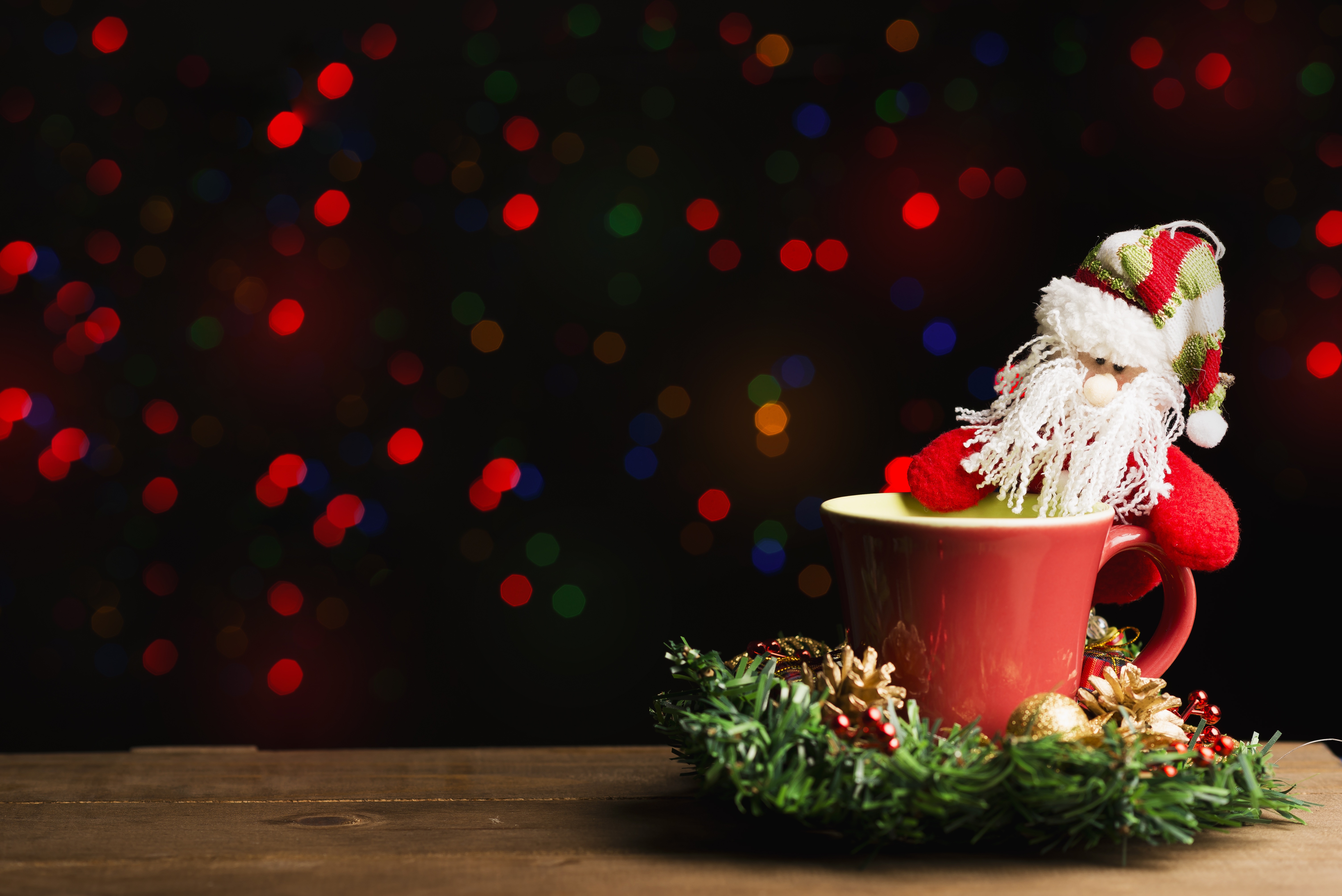 Téléchargez gratuitement l'image Père Noël, Noël, Vacances, Tasse sur le bureau de votre PC