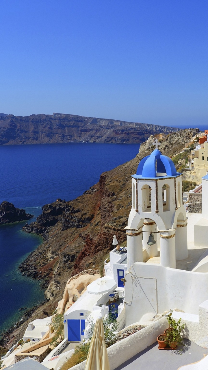 Download mobile wallpaper Santorini, Man Made, Towns for free.