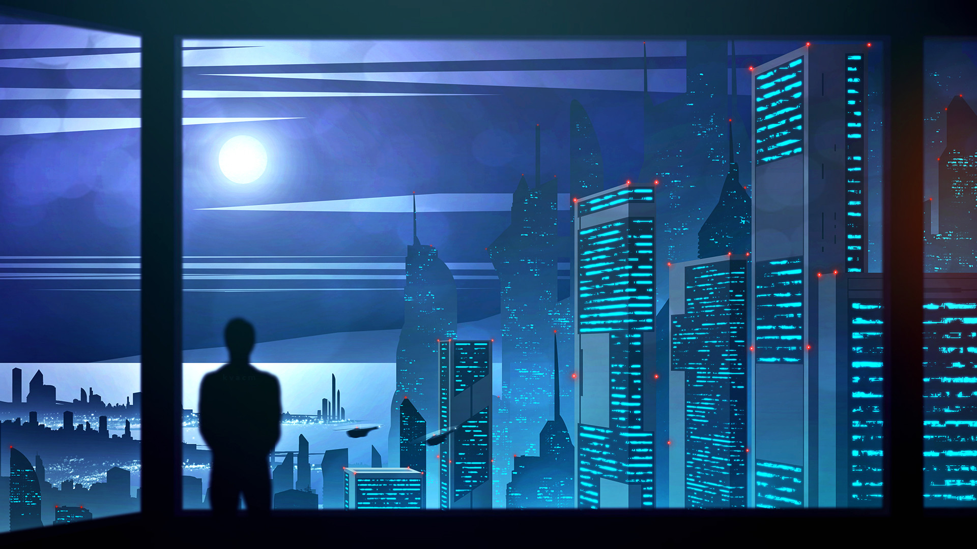 Free download wallpaper Night, City, Sci Fi on your PC desktop