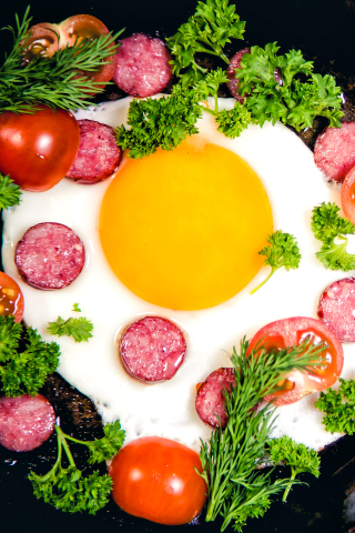 Download mobile wallpaper Food, Still Life, Egg, Tomato for free.