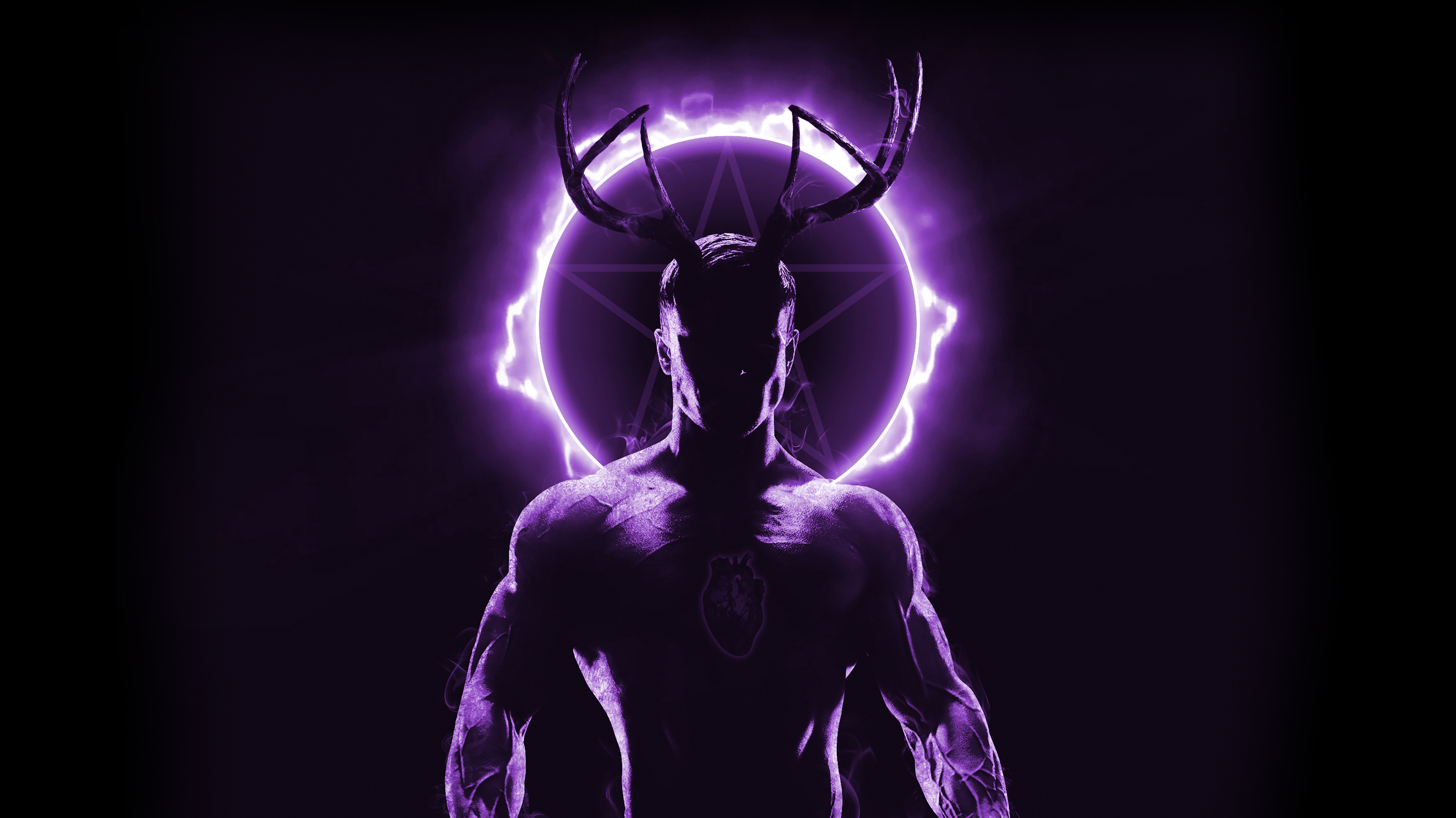 Free download wallpaper Fantasy, Purple, Horns, Demon on your PC desktop