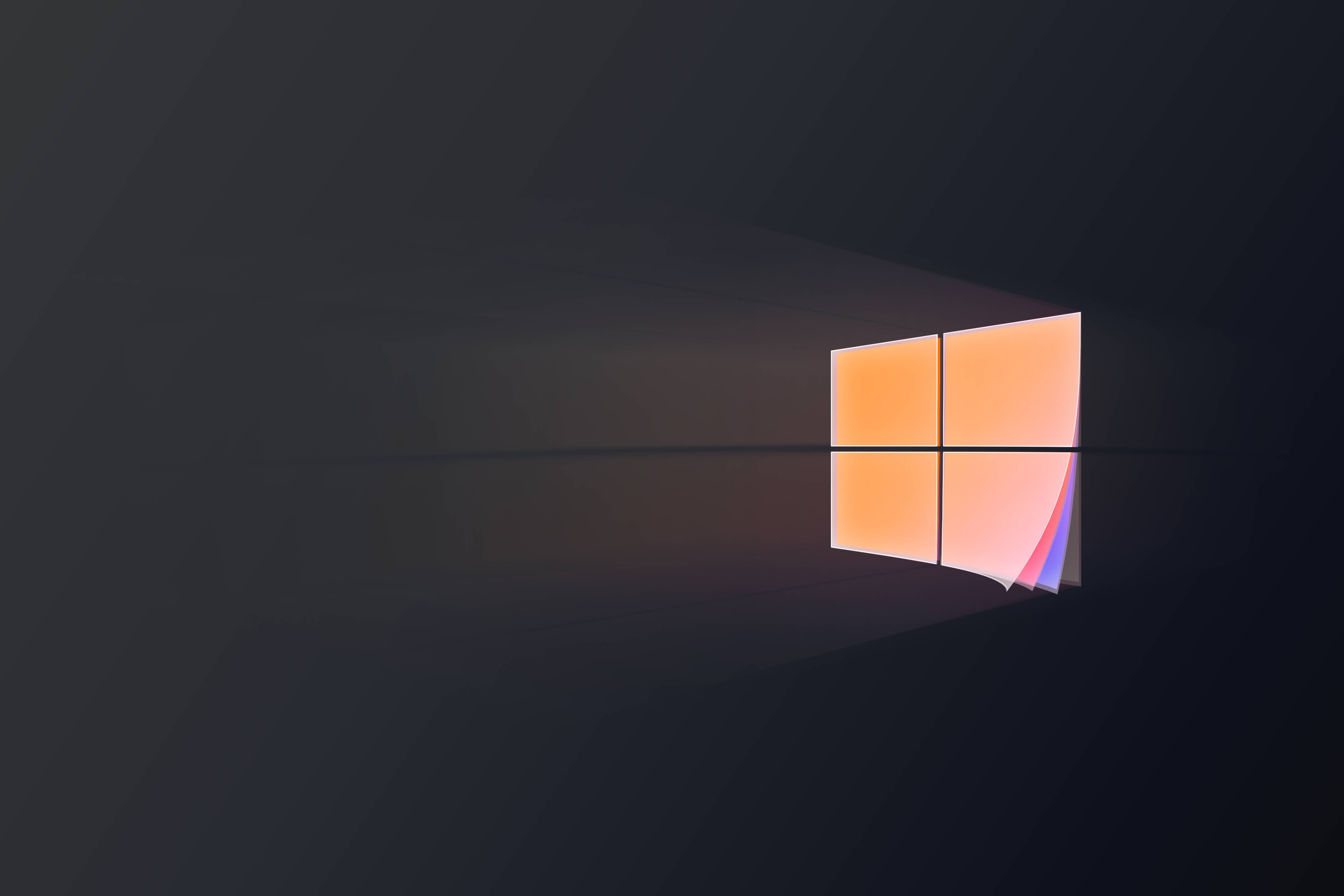Скачать обои бесплатно Окна, Технологии, Оранжевый Цвет), Лого, Майкрософт, Windows 10 картинка на рабочий стол ПК