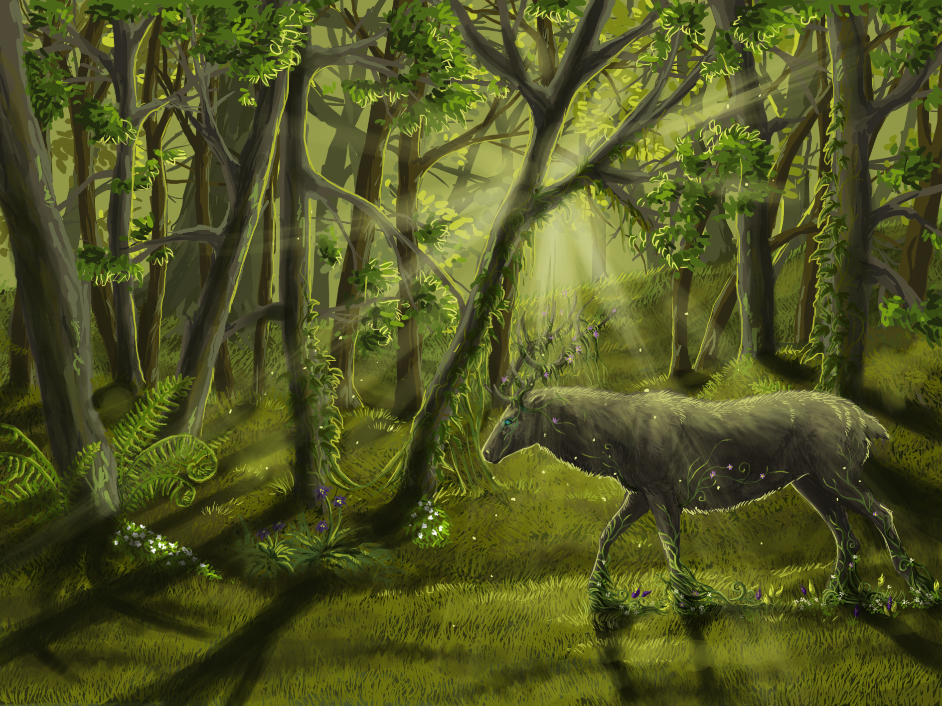 Free download wallpaper Fantasy, Deer, Fantasy Animals on your PC desktop