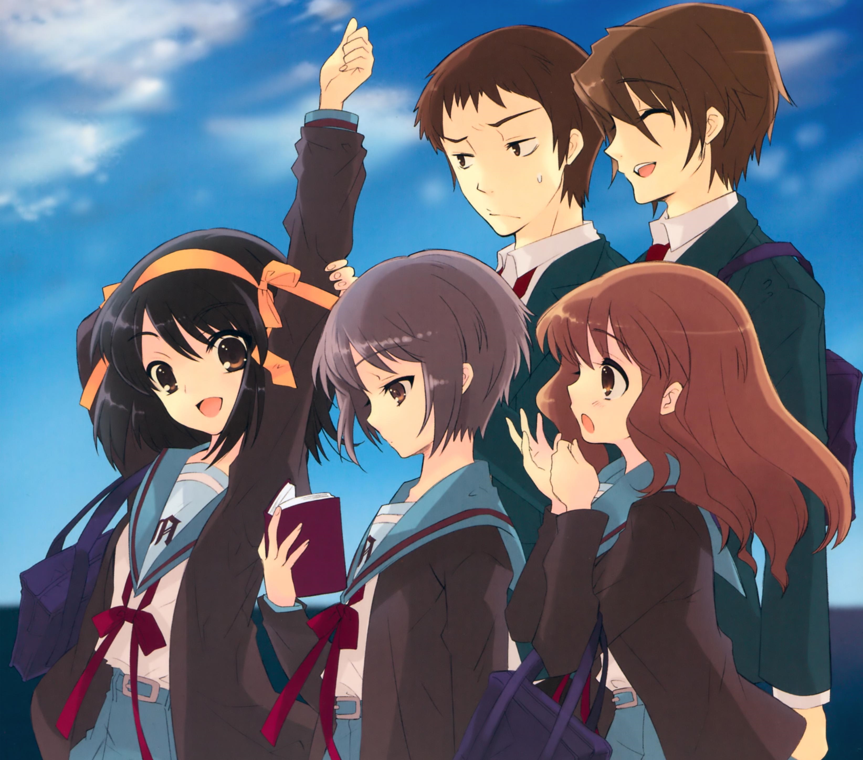 Baixar papel de parede para celular de Anime, Haruhi Suzumiya, Suzumiya Haruhi No Yûutsu, Yuki Nagato, Itsuki Koizumi, Kyon (Haruhi), Mikuru Asahina gratuito.