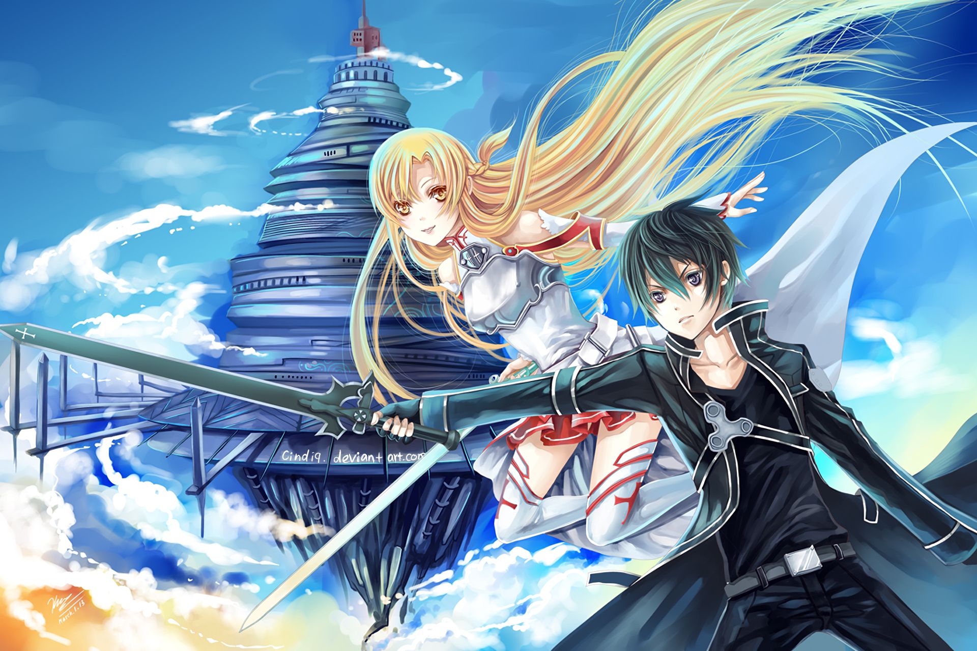 Téléchargez des papiers peints mobile Sword Art Online, Animé, Asuna Yuki, Kirito (Art De L'épée En Ligne), Kazuto Kirigaya gratuitement.