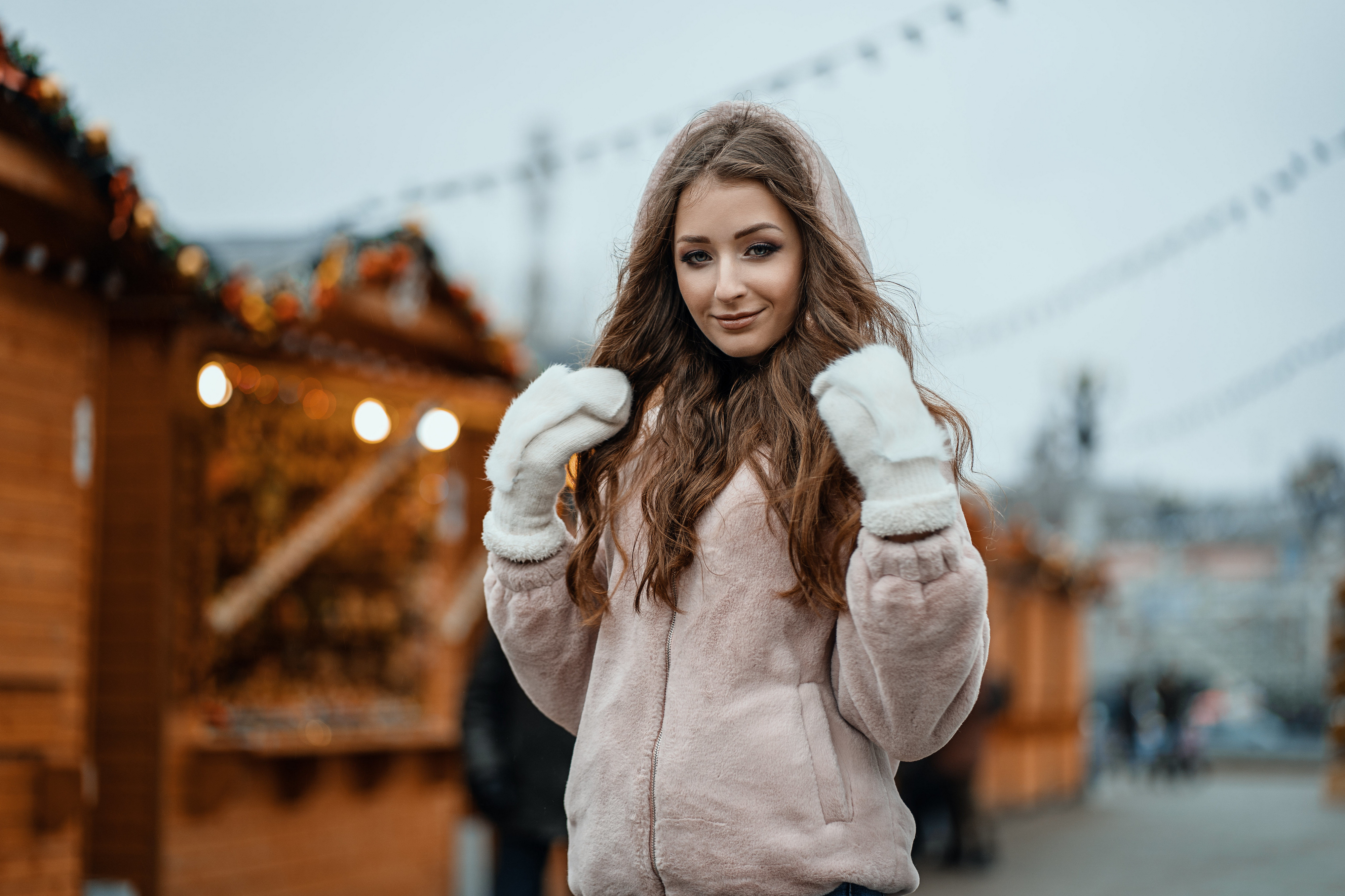 Download mobile wallpaper Brunette, Model, Women, Depth Of Field for free.