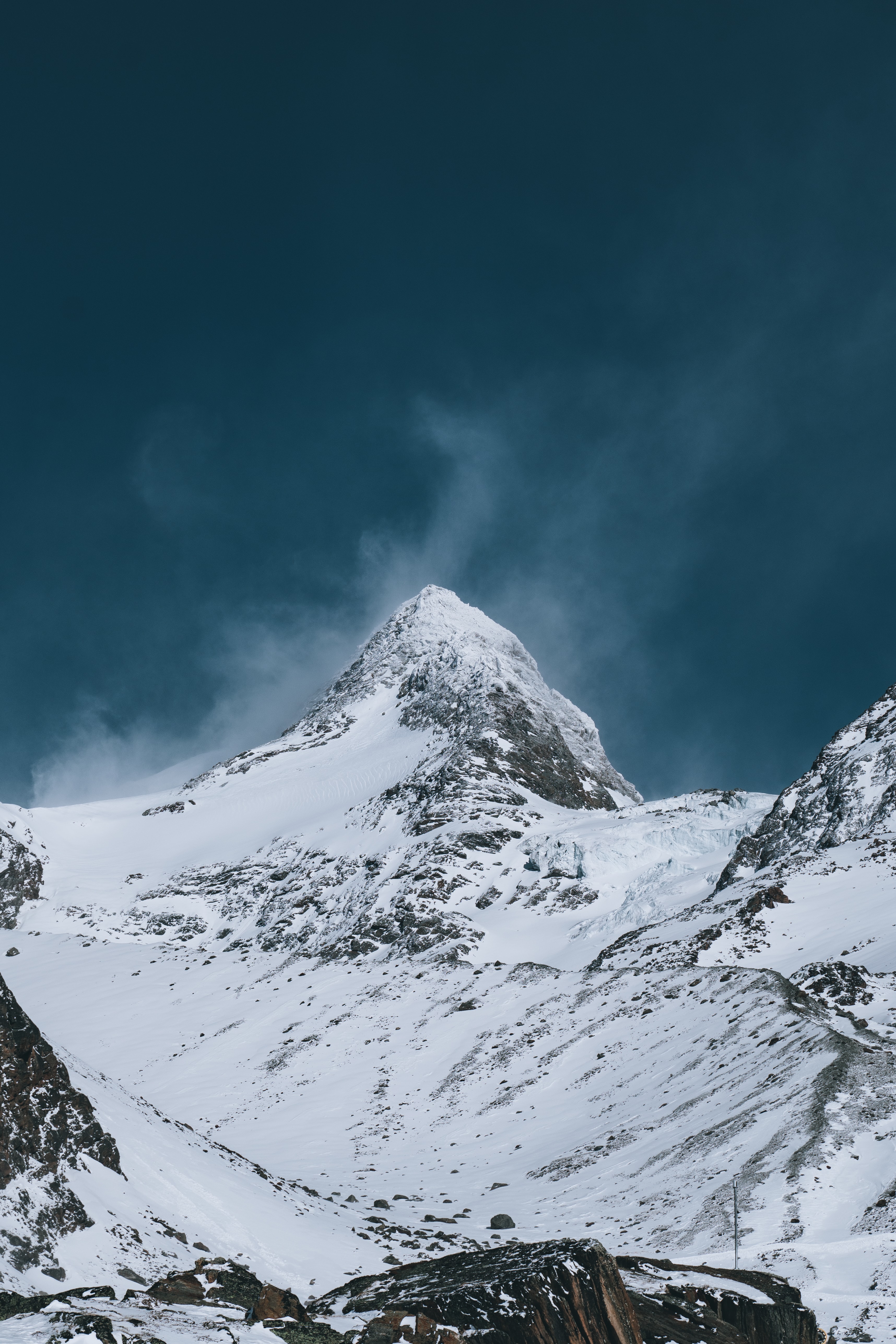 Descarga gratis la imagen Naturaleza, Montañas, Nieve, Arriba, Vértice en el escritorio de tu PC