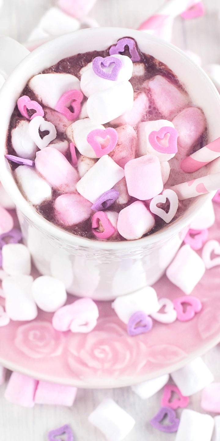 Download mobile wallpaper Food, Cup, Marshmallow, Candy, Hot Chocolate for free.