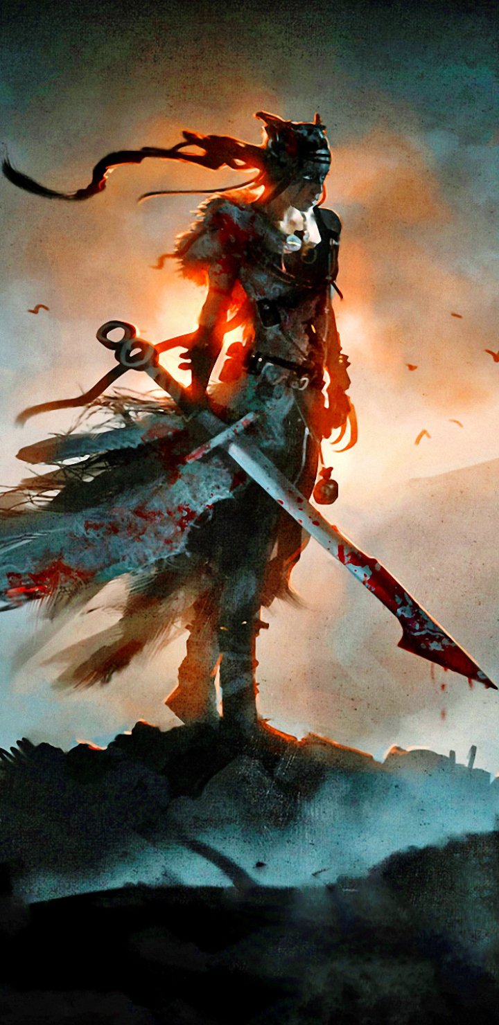 Download mobile wallpaper Warrior, Blade, Video Game, Senua (Hellblade), Hellblade: Senua's Sacrifice for free.
