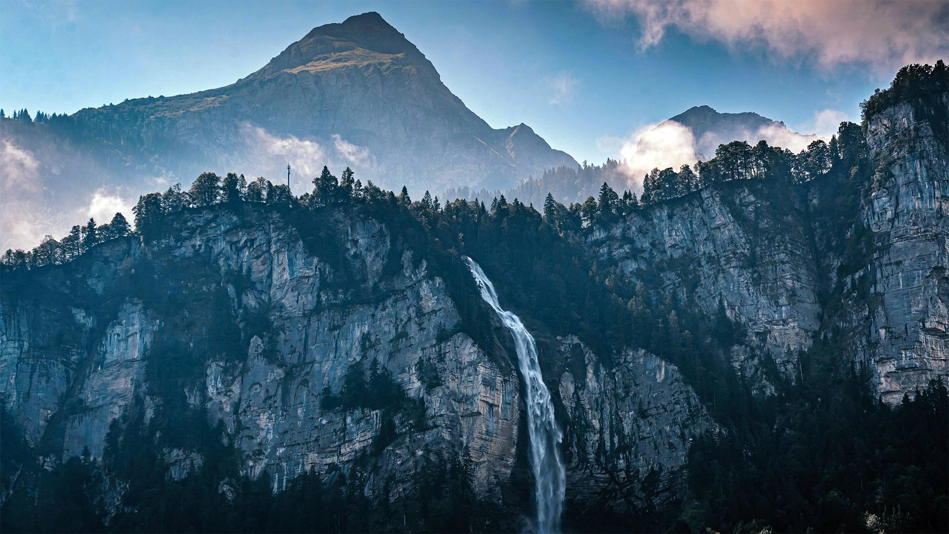 Скачать обои бесплатно Водопады, Гора, Водопад, Земля/природа картинка на рабочий стол ПК