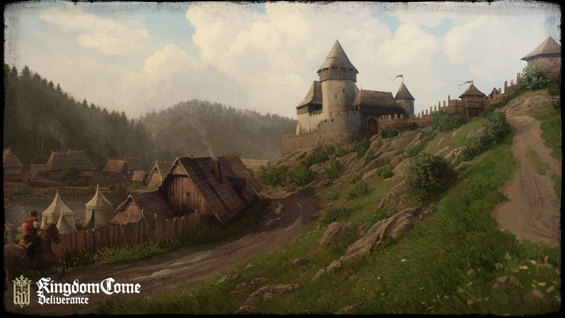 883165 descargar fondo de pantalla medieval, videojuego, kingdom come: deliverance, castillo, pueblo: protectores de pantalla e imágenes gratis