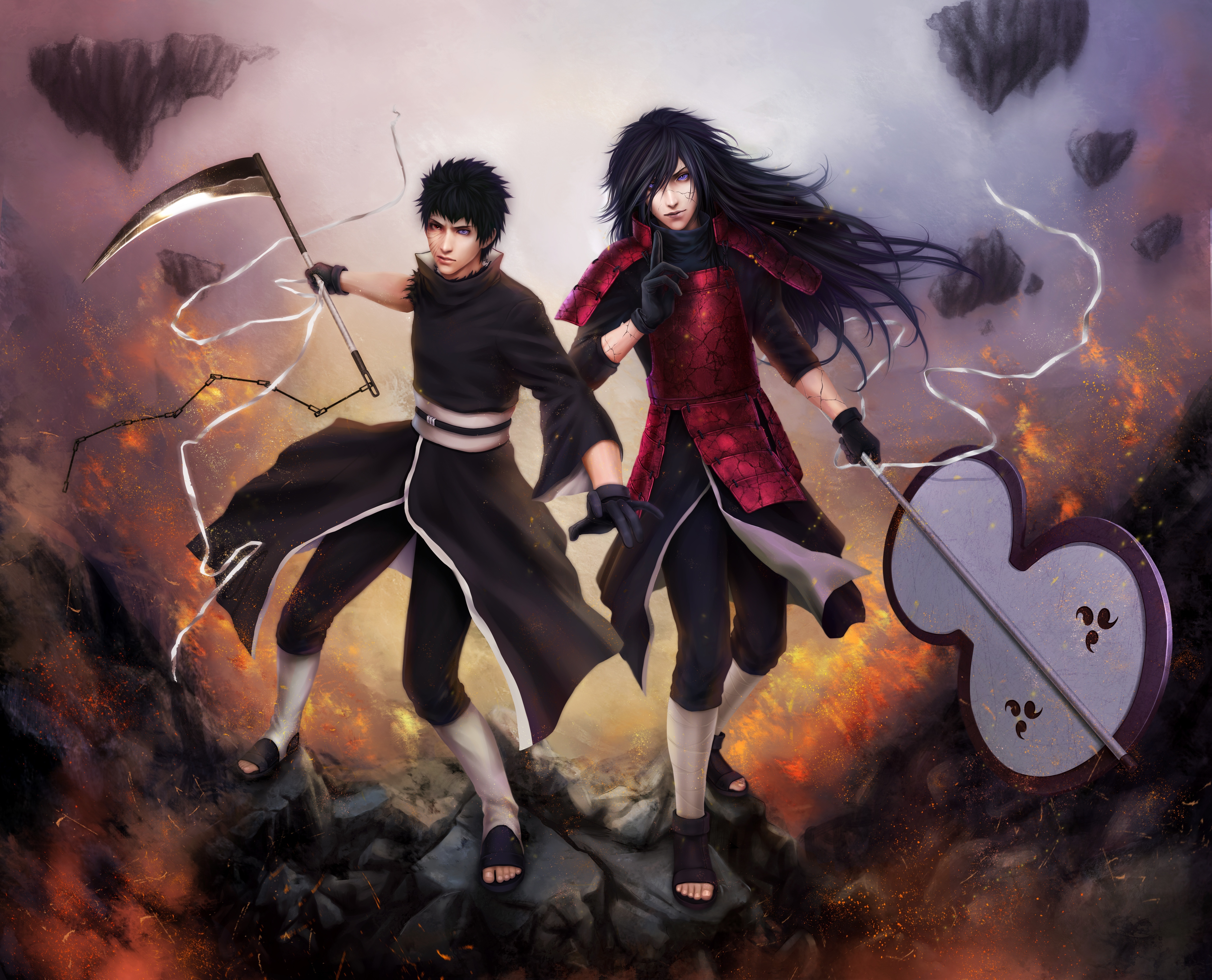 Free download wallpaper Anime, Naruto, Madara Uchiha, Obito Uchiha on your PC desktop