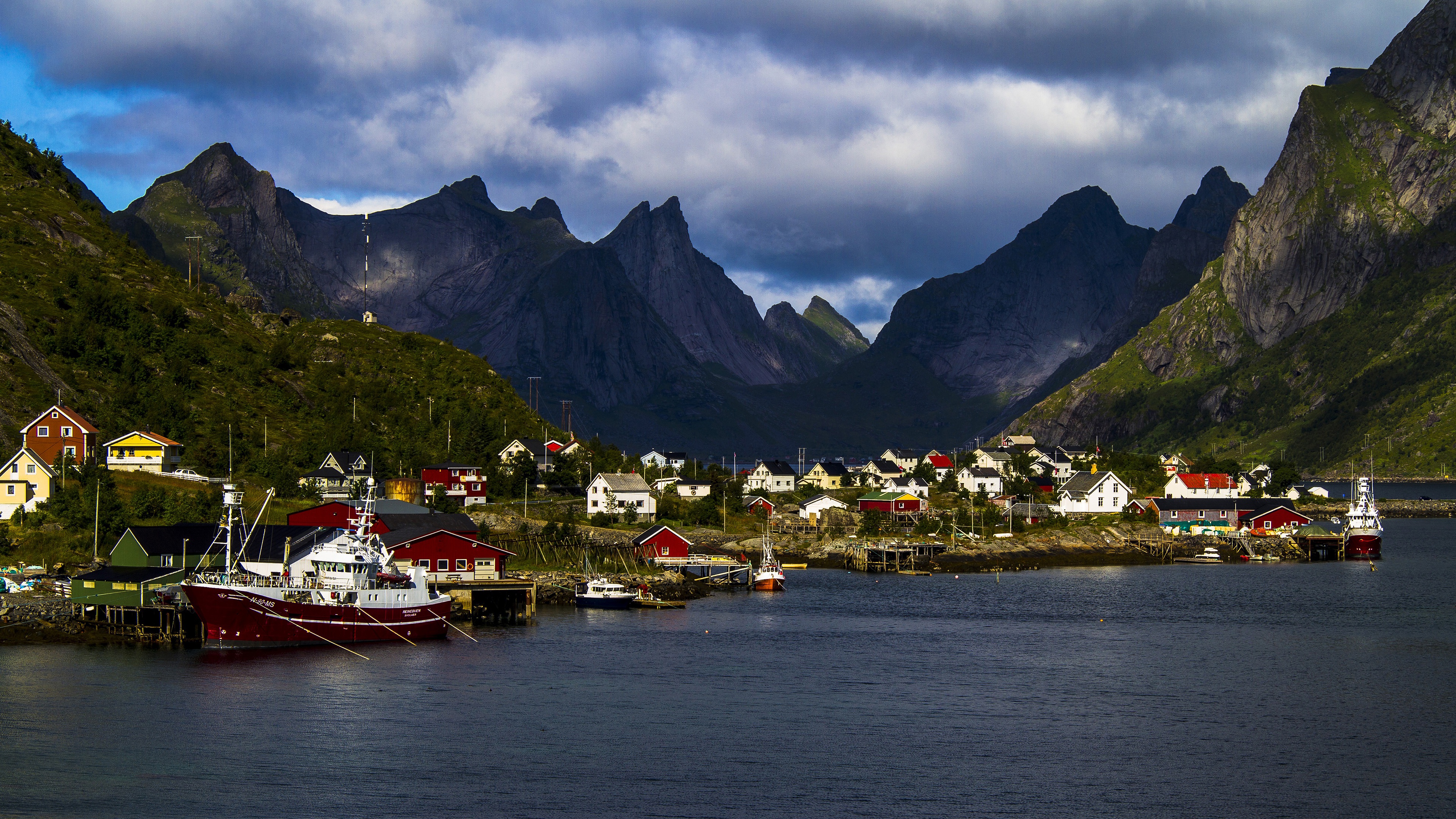 Téléchargez gratuitement l'image Montagne, Côte, Maison, Photographie, Îles Lofoten sur le bureau de votre PC