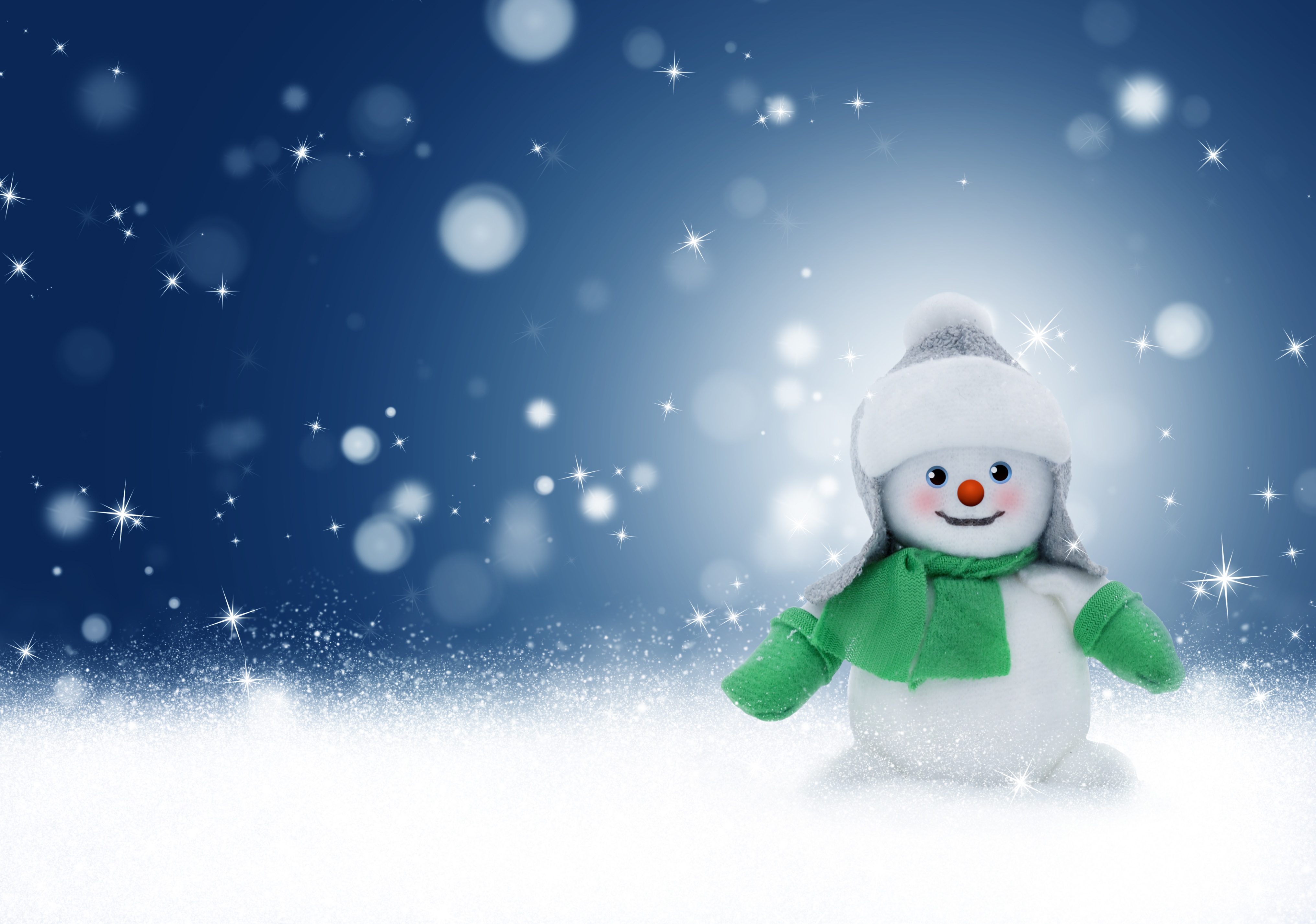 Free download wallpaper New Year, Snowman, Toy, Boquet, Bokeh, Holidays, Glare, Christmas on your PC desktop