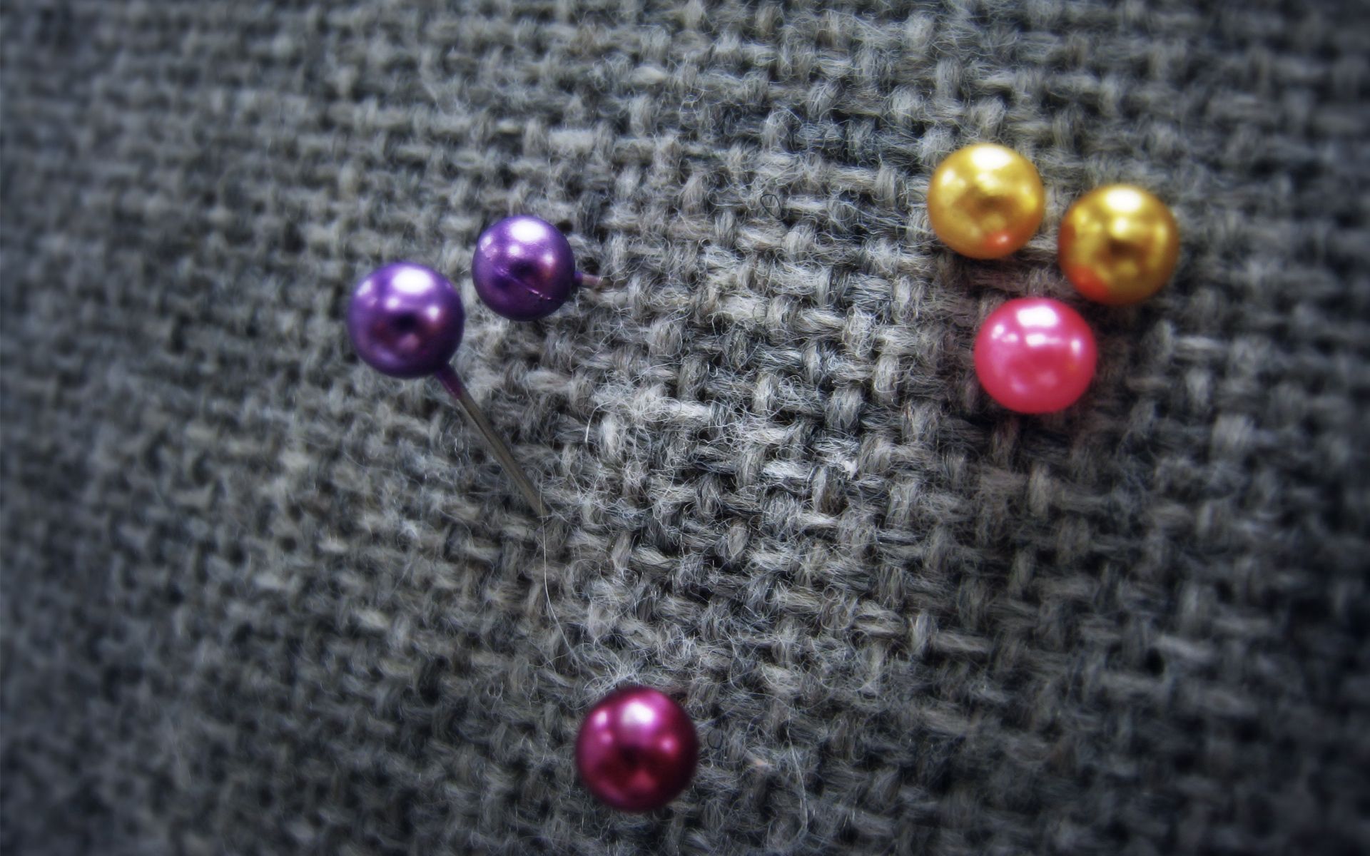 multicolored, needle, macro, motley, beads, cloth